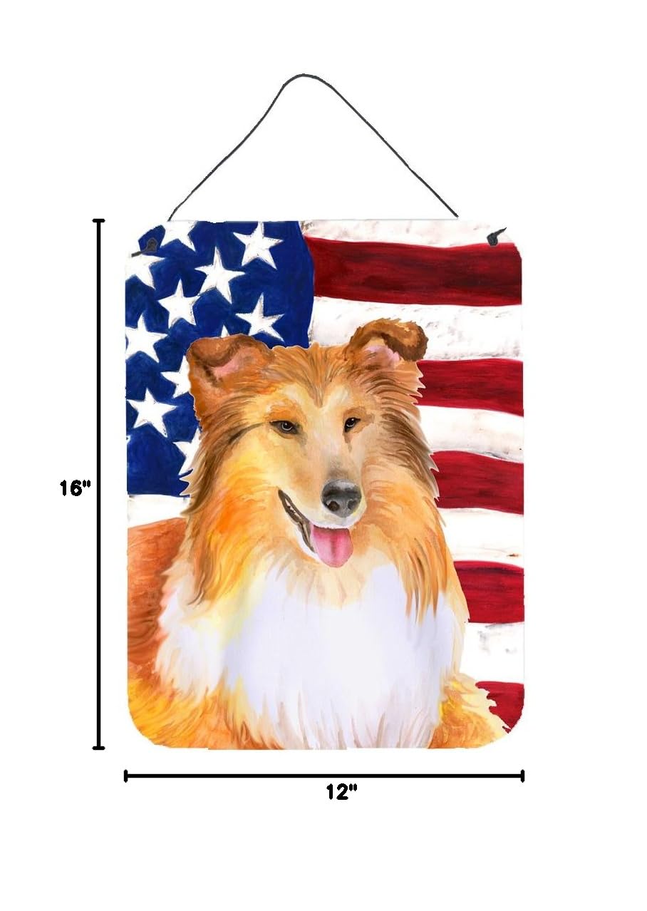 Patriotic Sheltie Dog Wall Decor - 12x16 Aluminum Metal Sign for Kitchen, Bar, Bathroom & Front Door - Rustic Home Decor Plaque - Perfect for Farmhouse, Country & Pet Lover's Housewarming Gift
