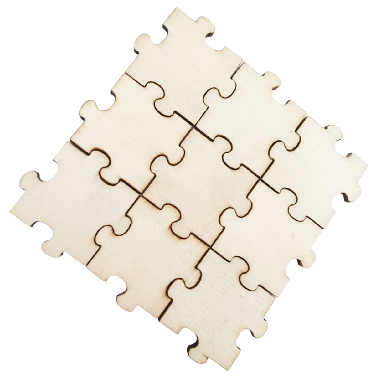 100pcs Unfinished Wooden Jigsaw Puzzle Blanks - DIY Craft Wood Pieces for Kids, Adults & Artists - Perfect for Painting, Custom Puzzles, Educational Toys & Home Decor Projects