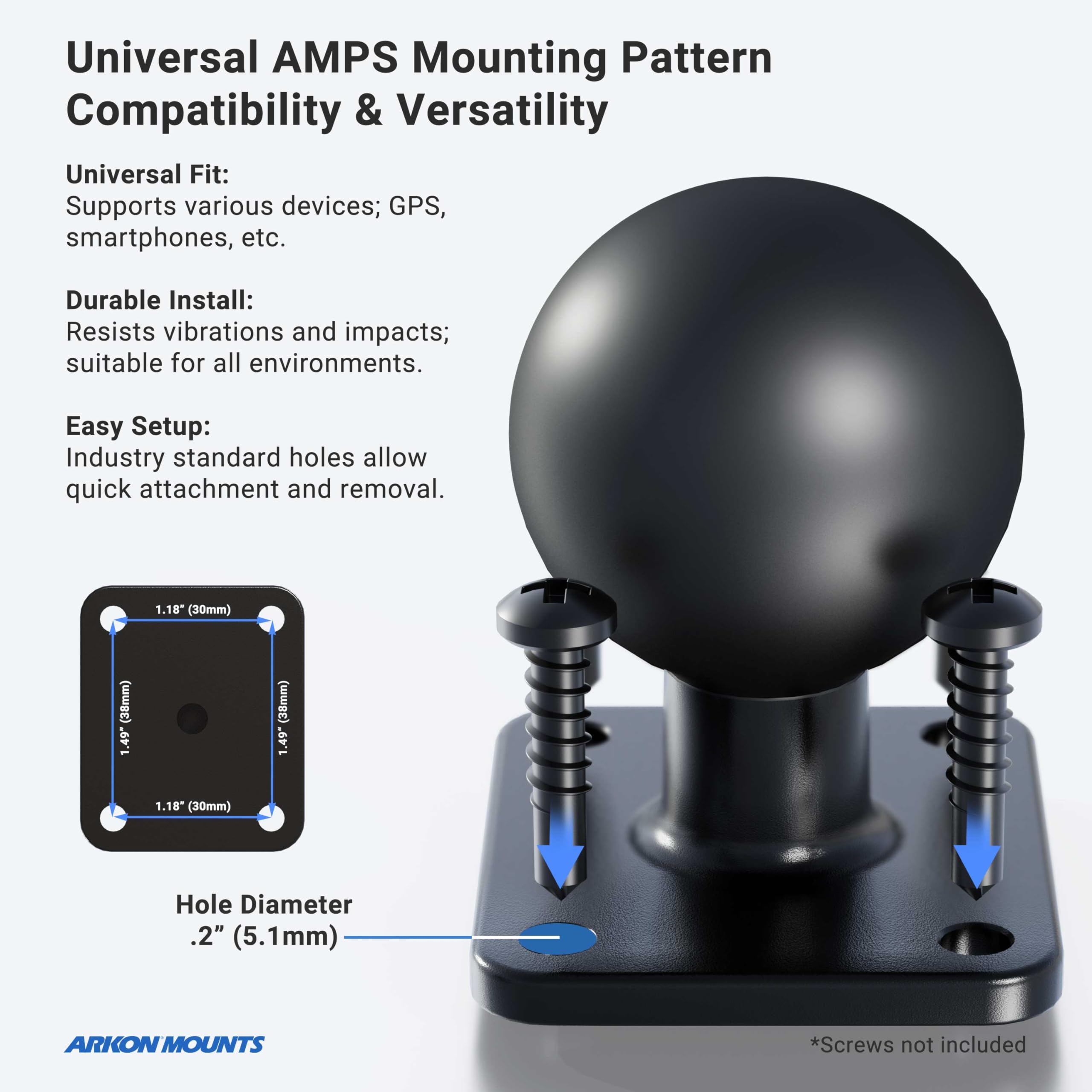 ARKON Forklift Locking Tablet Mount - Adjustable 8.5-inch Shaft Arm for iPad & Samsung Tablets | Secure & Easy Installation | Durable Warehouse Vehicle Accessory | Perfect for Inventory Management & Logistics Operations