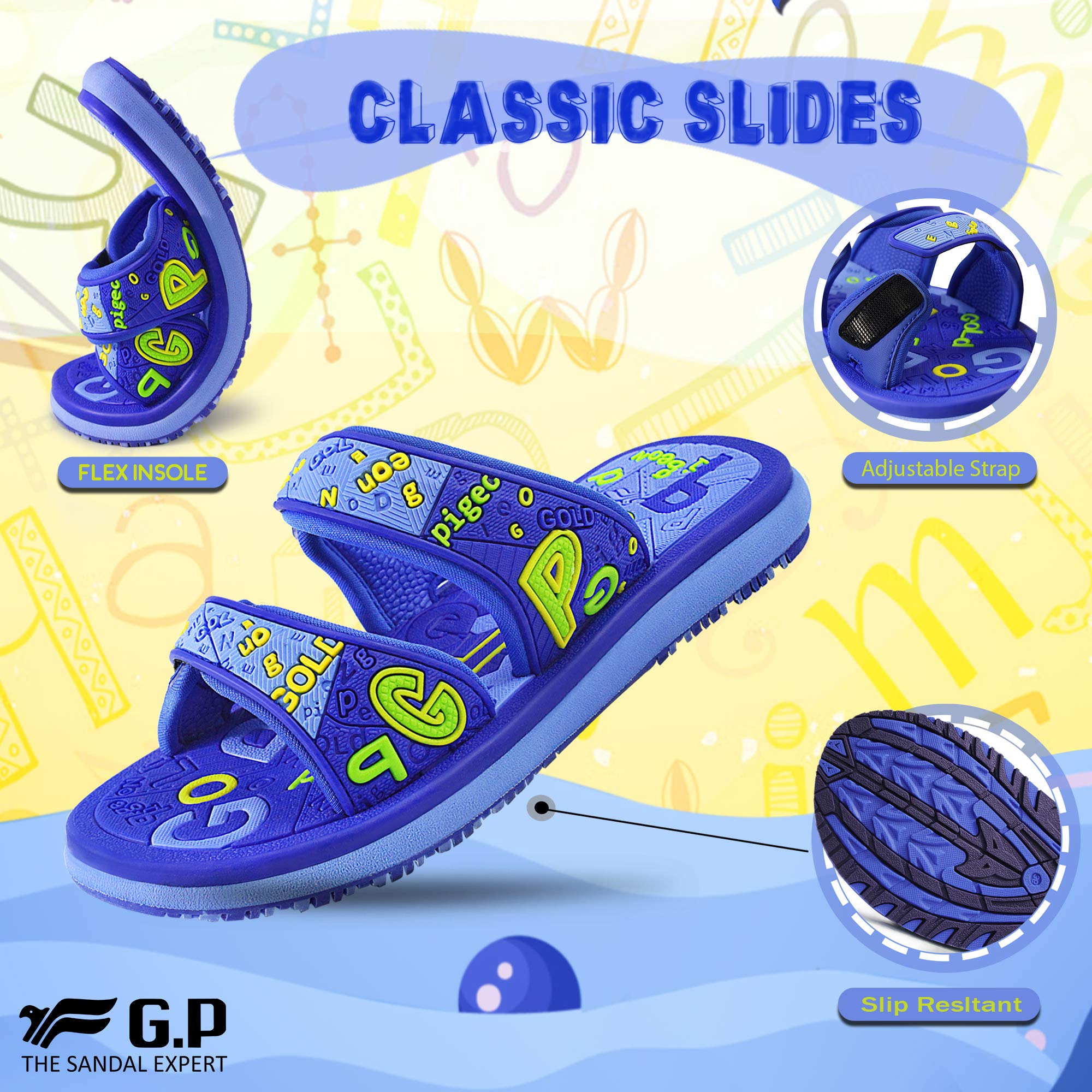 Gold Pigeon CLASSIC Unisex Slides - Comfortable Flip Flops & Sandals for Men and Women | Perfect for Beach, Pool, and Casual Wear