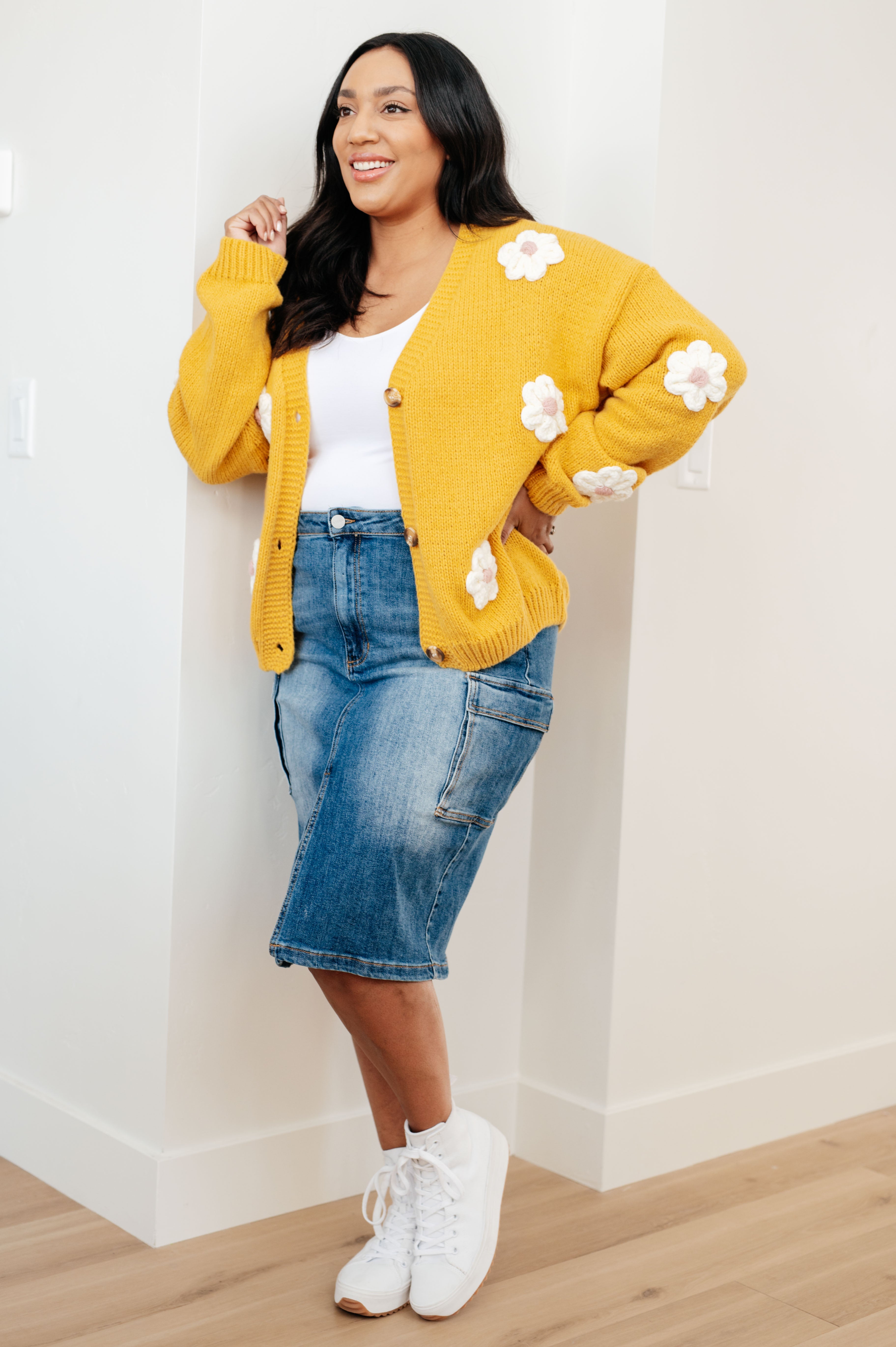 Always Be There Cargo Denim Skirt for Women - High Waist Stretch Denim Skirt with Pockets | Perfect for Casual Outfits, Streetwear & Travel
