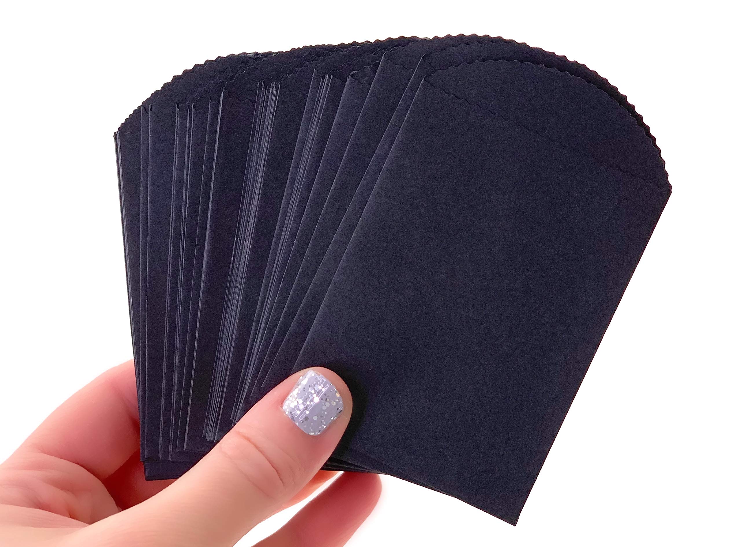 50 Mini Black Paper Bags 4x2.5 Inches - Small Party Favor Bags for Wedding, Baby Shower & Birthday - DIY Craft Supplies for Gift Wrapping, Candy Treats & Small Gifts