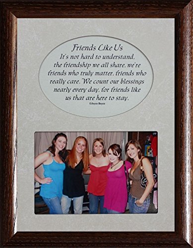 Friends Like US Personalized Picture & Poetry Keepsake Photo Frame - Walnut Wood - Perfect for Anniversaries, Weddings & Home Decor
