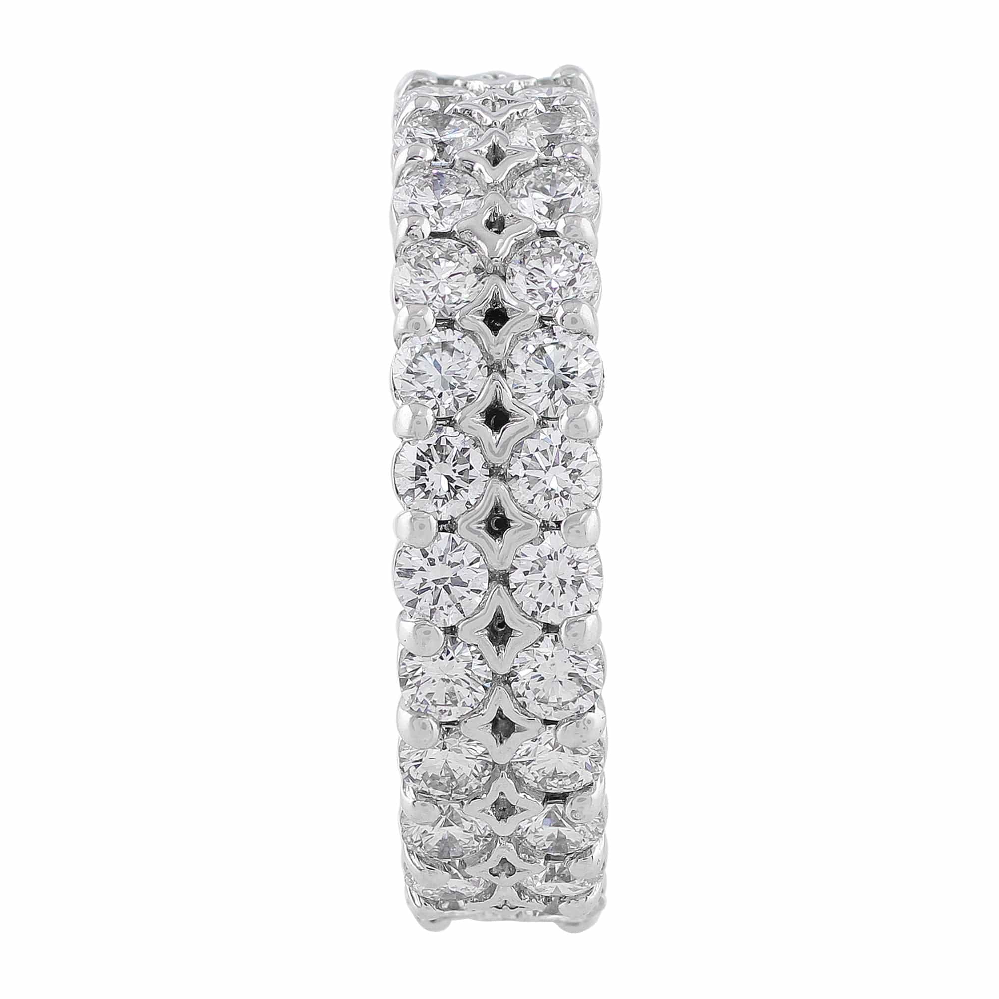 18K White Gold Diamond Eternity Ring - Prong Set Wedding Band for Women, Perfect for Anniversaries, Engagements & Special Occasions