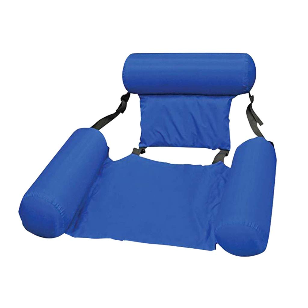 **Inflatable PVC Floating Water Hammock - Foldable Pool Lounger for Swimming, Beach & Relaxation | Blue Air Mattress for Summer Water Sports & Sunbathing**