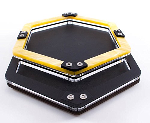 Premium Leather Executive Dice Tray with Single Pocket - Yellow Gaming Accessory for D&D, MTG, Board Games & Casino Night