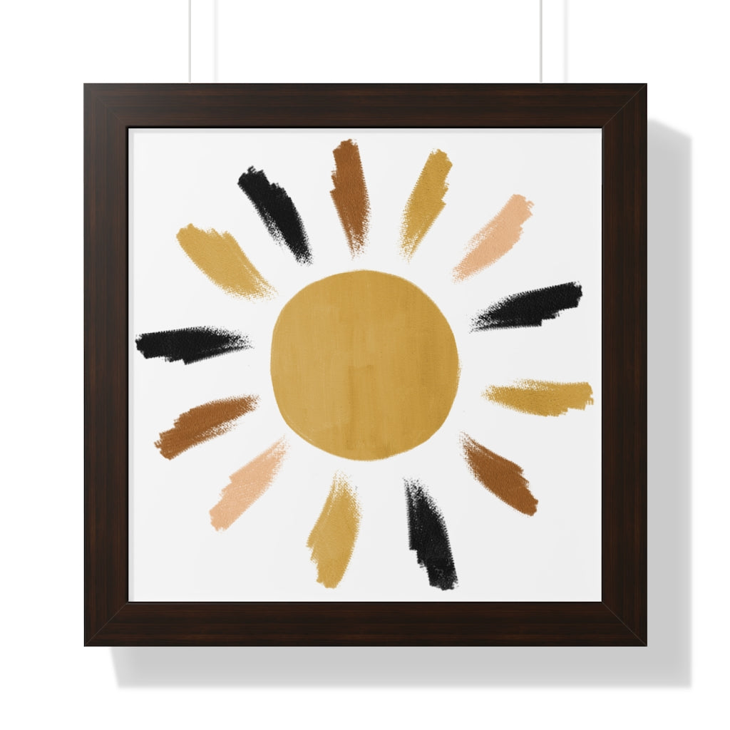 Modern Sunshine Framed Vertical Poster - Wall Art Decor for Living Room, Bedroom & Office - Perfect for Home & Office Decoration