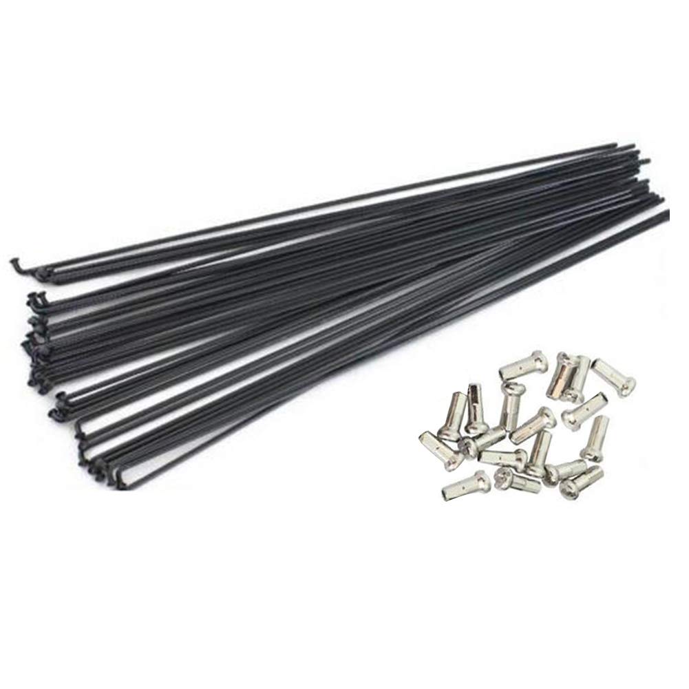 LINASHI 18Pcs 251mm-269mm Mountain Bike Spokes - Durable Steel Bicycle Wheel Spokes with Nipple Caps for MTB, Road & Hybrid Bikes - Perfect for Wheel Repair & Maintenance