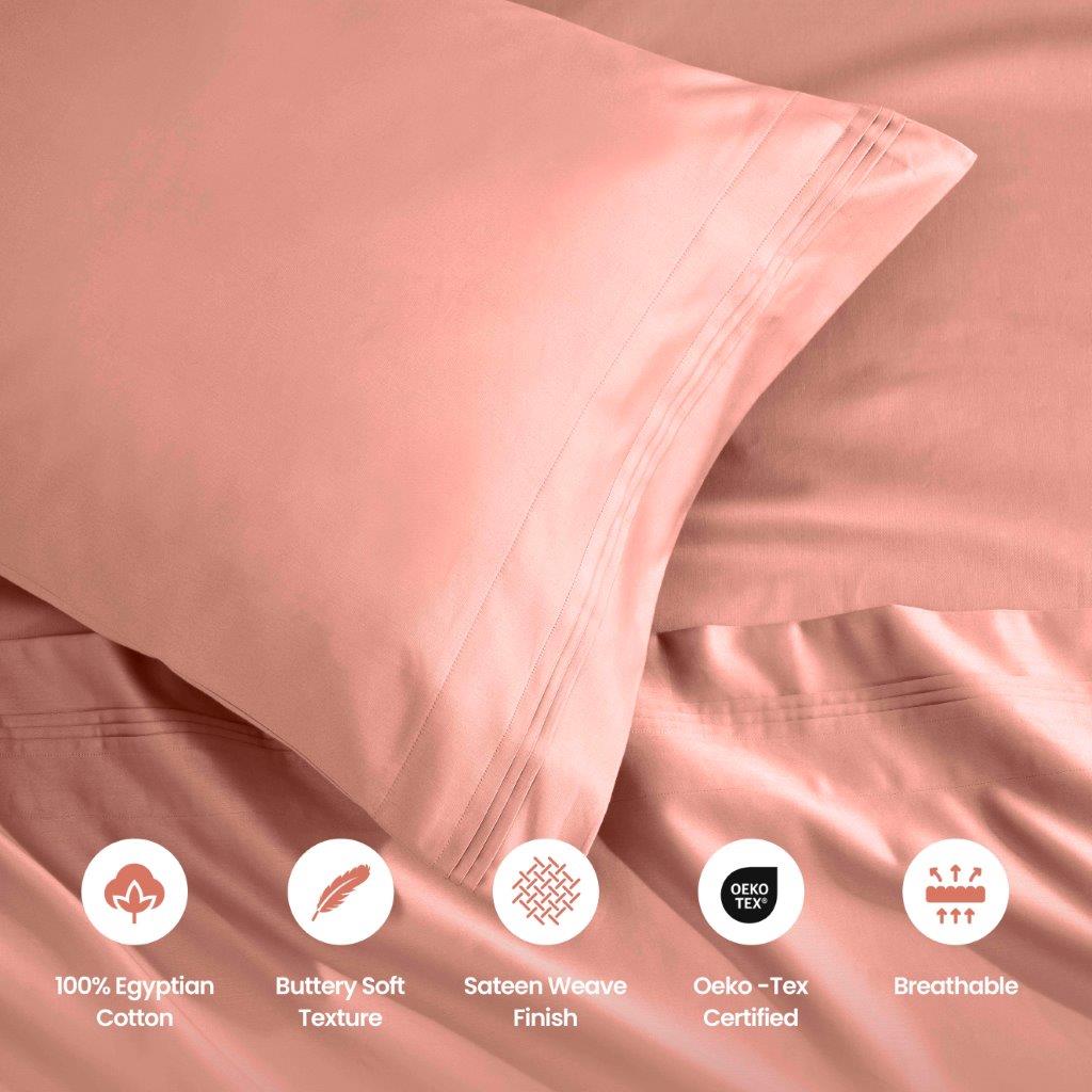 Premium 1500 Thread Count Egyptian Cotton Sheet Set - Eco-Friendly, Breathable & Hypoallergenic - Perfect for Luxury Bedding & Hot Sleepers