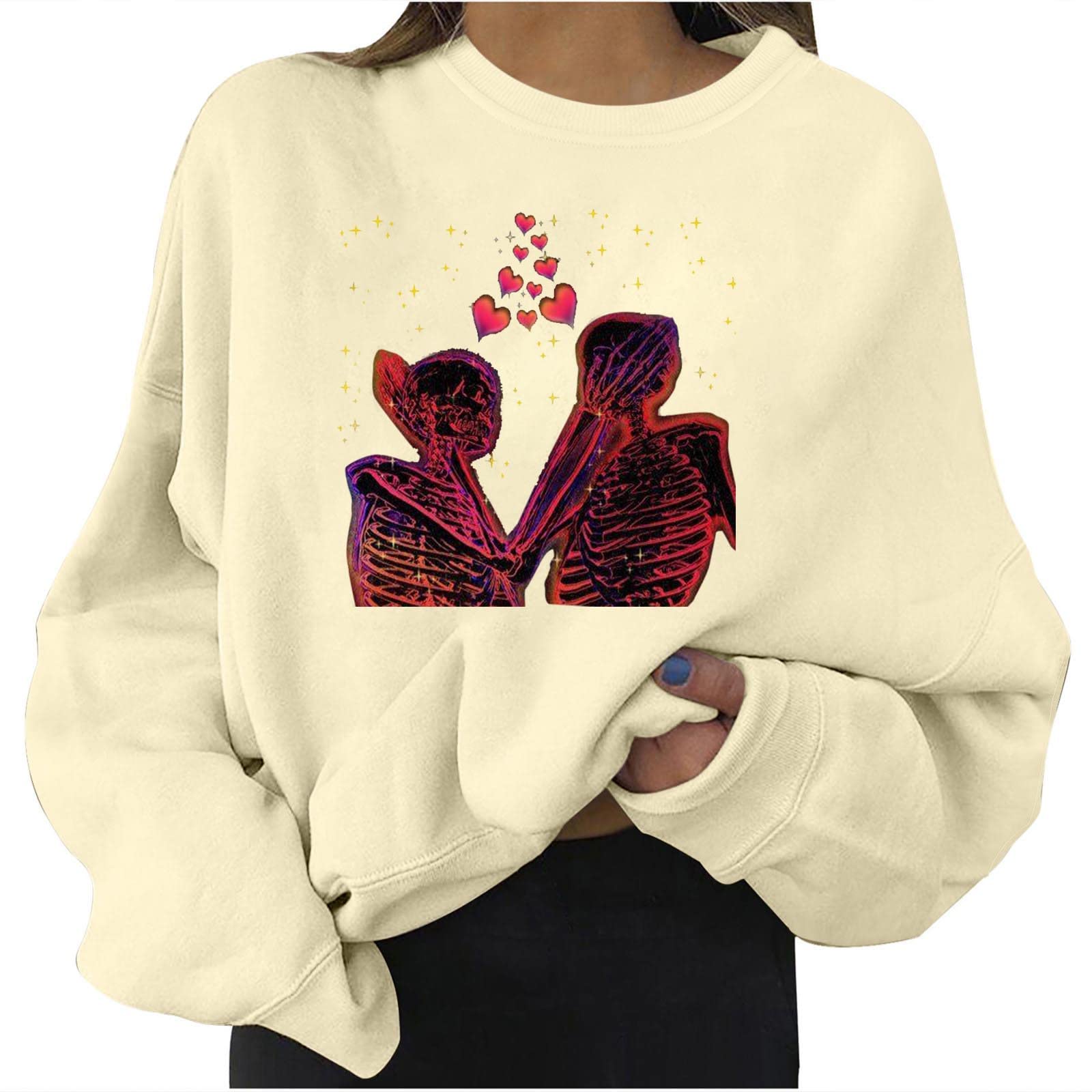 Halloween Shirts for Women - Casual Printed Round Neck Long Sleeve Blouse | Perfect for Halloween Parties, Costume Events & Fall Fashion