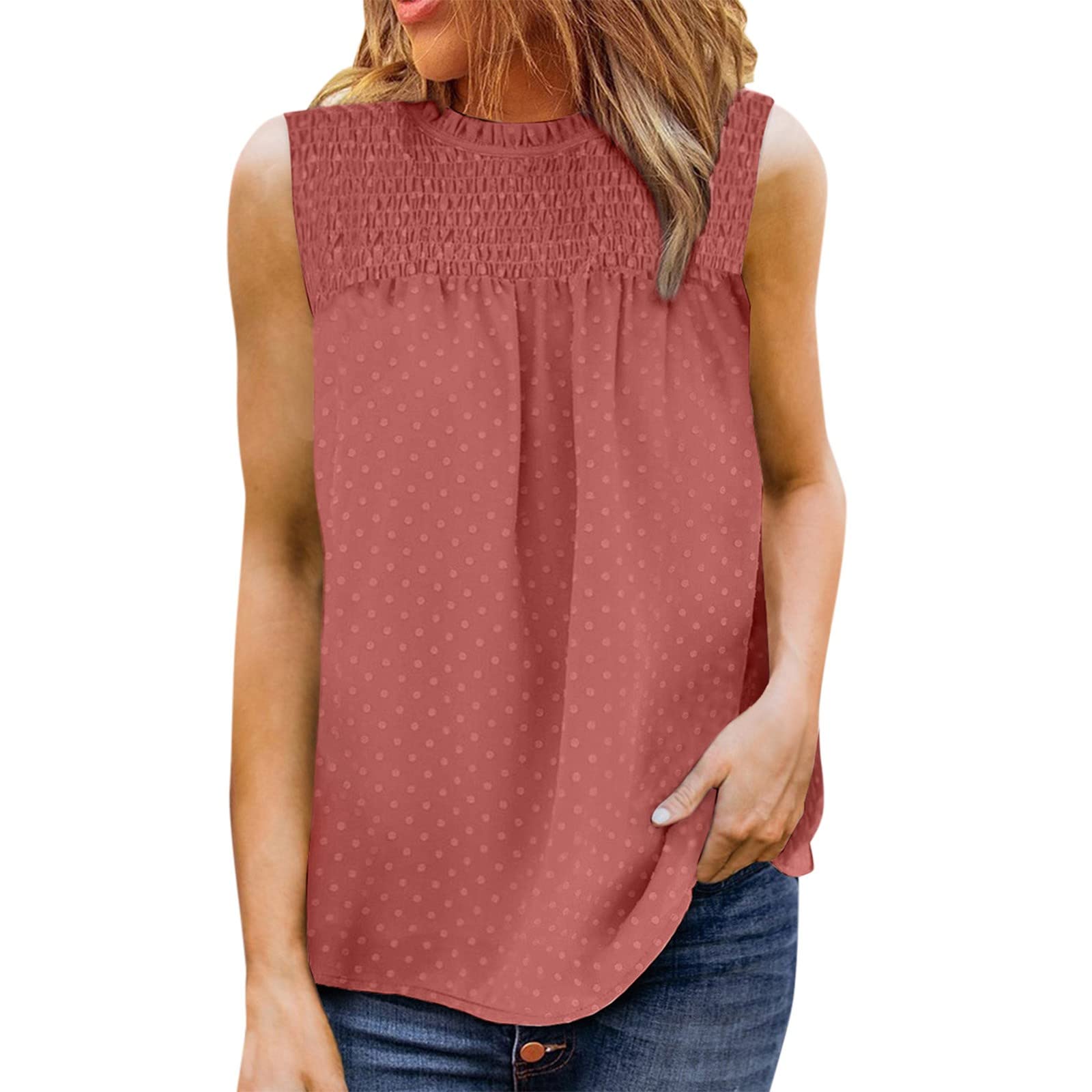 2022 Women's Solid Turtleneck Sleeveless Vest - Loose Fit Hollow Out Button Casual Tunic Top for Work, Dating & Everyday Wear