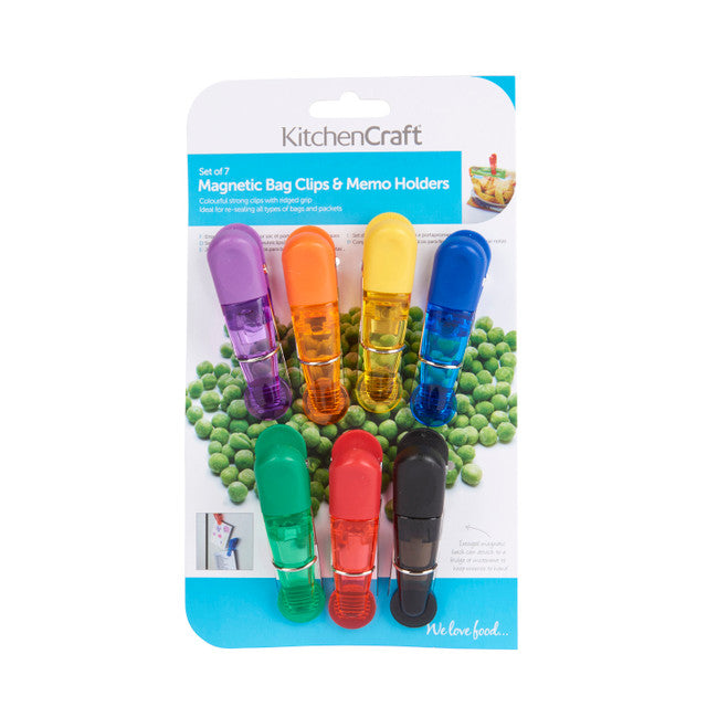 Strong Magnetic Bag Clips - 7 Pack Multi-Color Sealing Clips for Kitchen, Pantry & Food Storage - Keep Chips, Snacks & Groceries Fresh