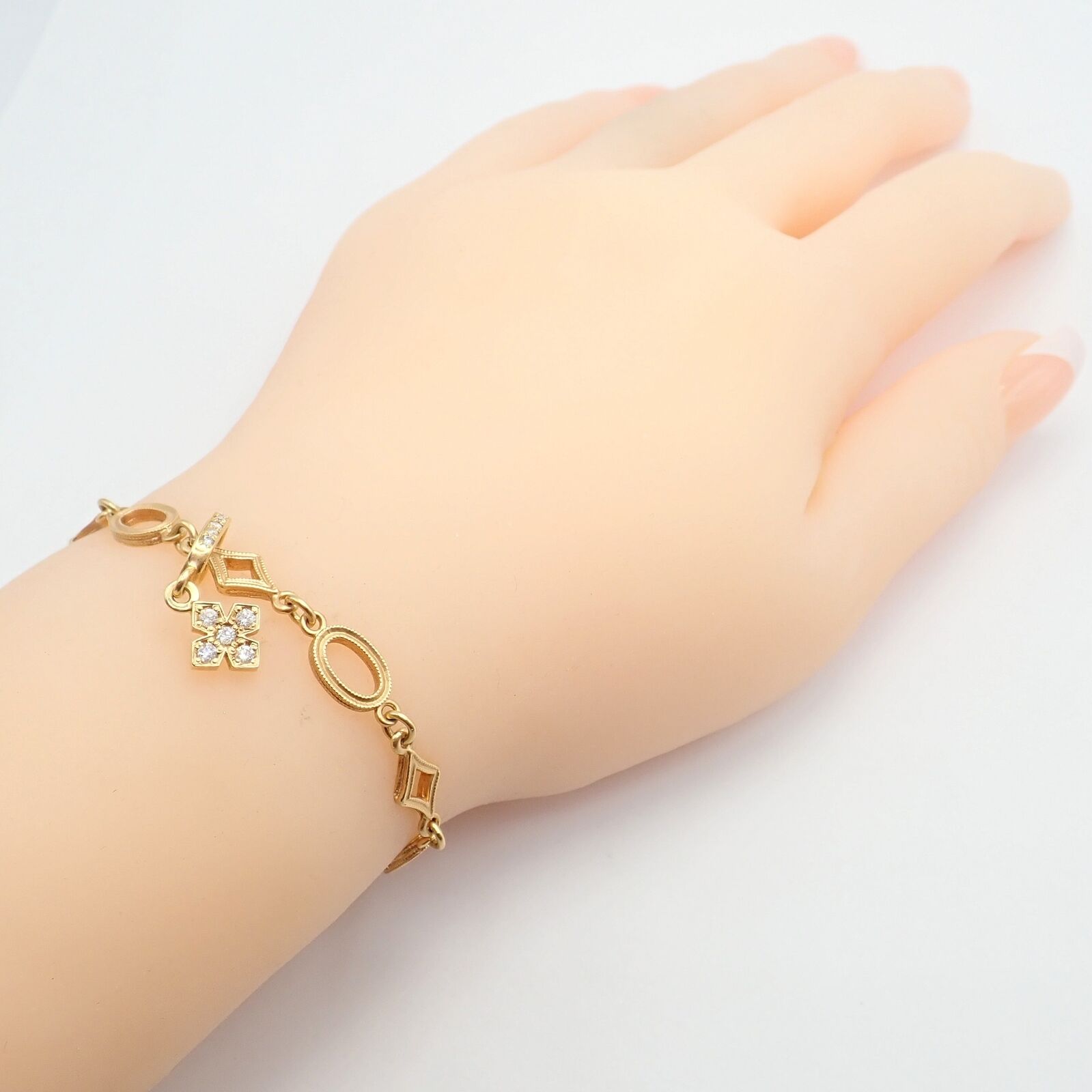 Loree Rodkin 18k Yellow Gold Diamond Cross Bracelet for Women - Luxury Religious Jewelry Gift for Christmas, Baptism & Special Occasions