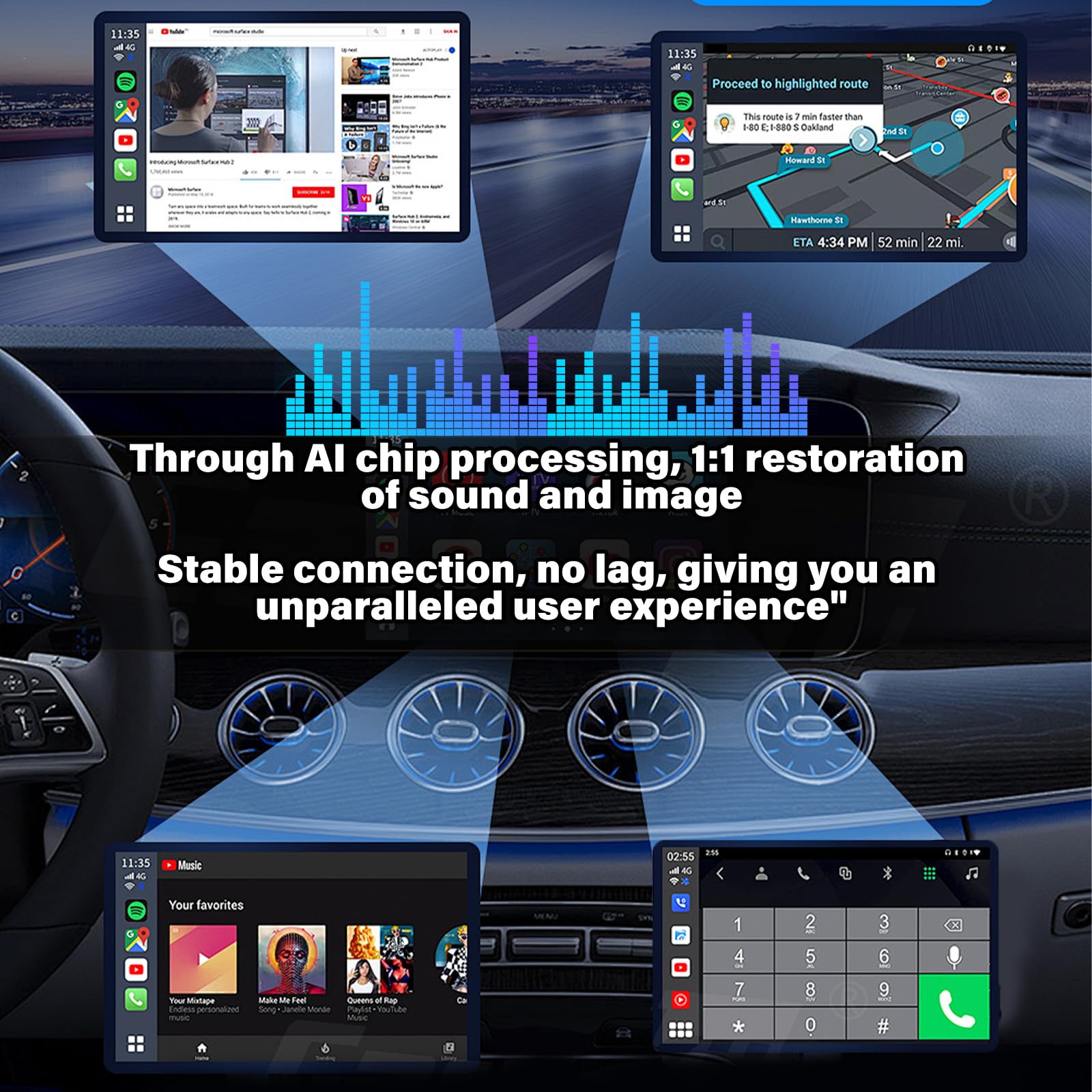 Wireless CarPlay Adapter for iPhone - Convert Wired to Wireless CarPlay, HD No Delay Plug & Play Mini Adapter with USB & USB-C/Type-C - Perfect for Seamless Music, Navigation & Calls While Driving