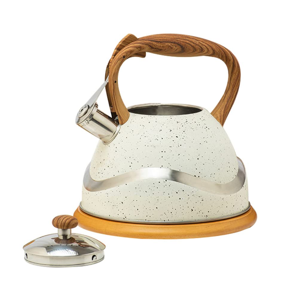 HEMOTON 1pc Stainless Steel Whistling Tea Kettle - Stovetop Whistle Kettle for Gas & Electric Stoves - Classic Tea Pot for Home, Kitchen & Camping - Perfect for Boiling Water, Making Tea & Coffee