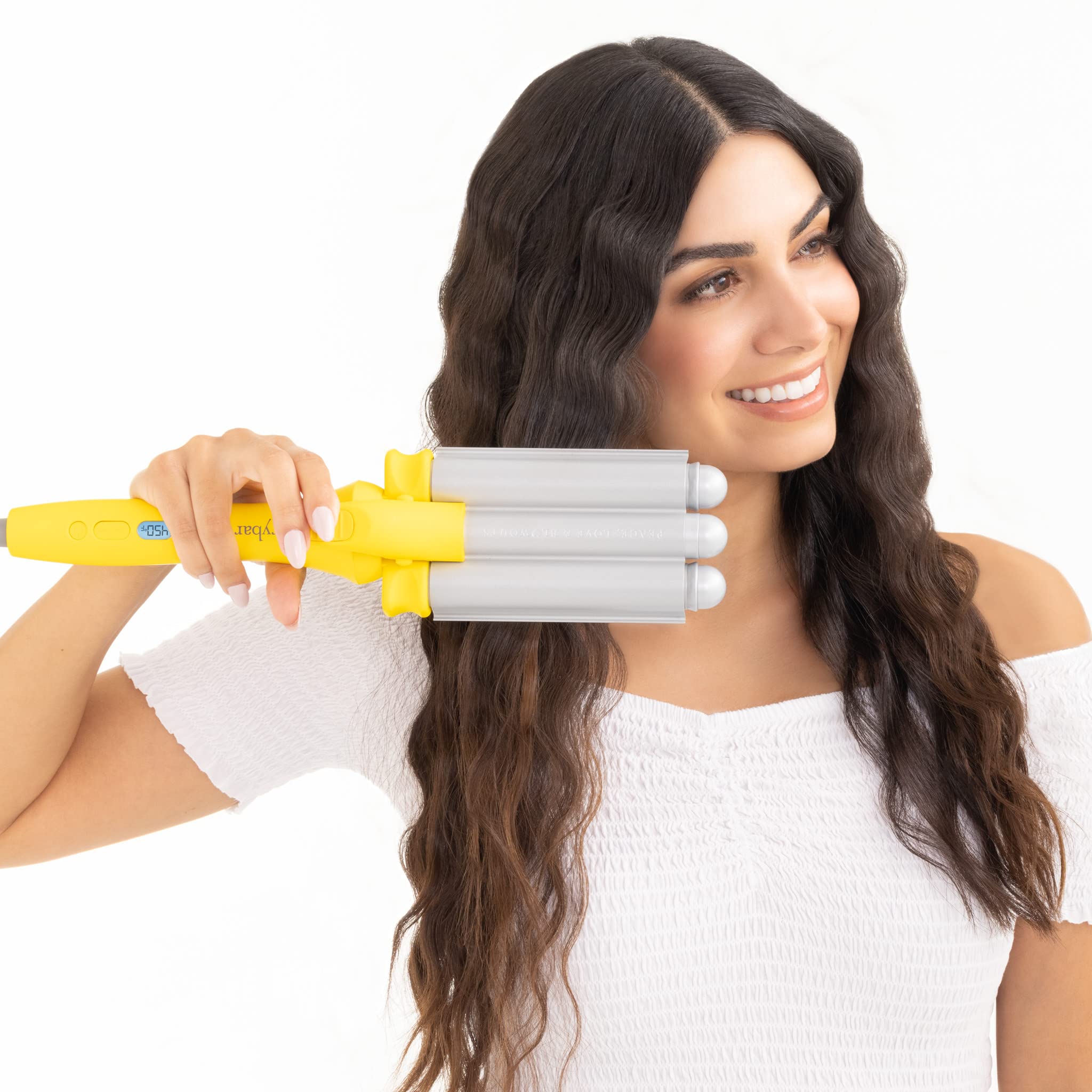 Drybar The Beach Bender Triple Barrel Waver - Professional Hair Styling Iron for Beach Waves & Loose Curls | Perfect for Home Use, Salons & Special Occasions