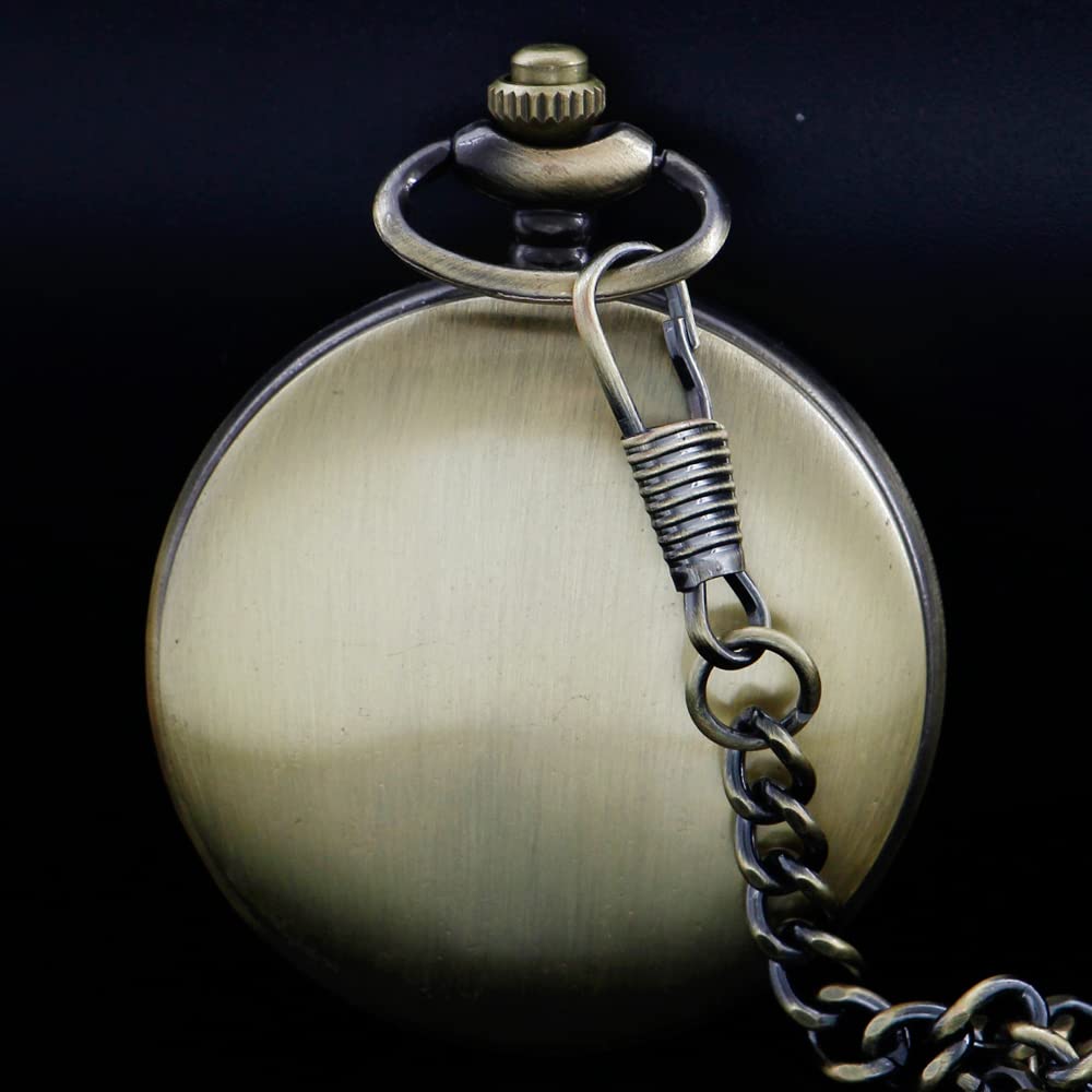 Customizable Smooth Pocket Watch for Men - Personalized Engraved Gift with Chain - Perfect for Father's Day, Weddings & Special Occasions