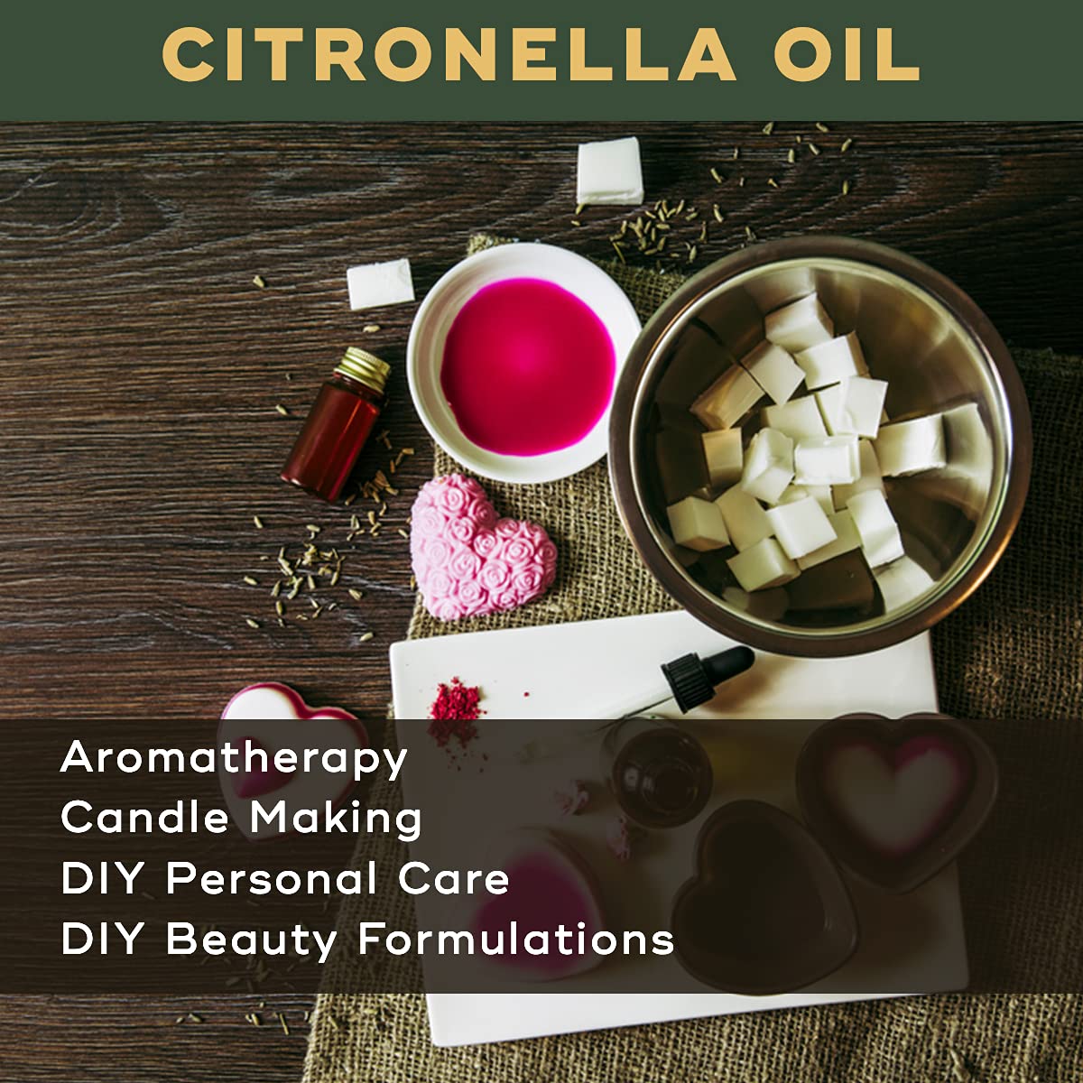 BRM Herbals Citronella Essential Oil - 100% Pure Therapeutic Grade - 25ml for Aromatherapy, Diffusers, Soap Making, Lotions, DIY Skincare - Repels Mosquitoes & Freshens Air for Home, Spa & Outdoor Use