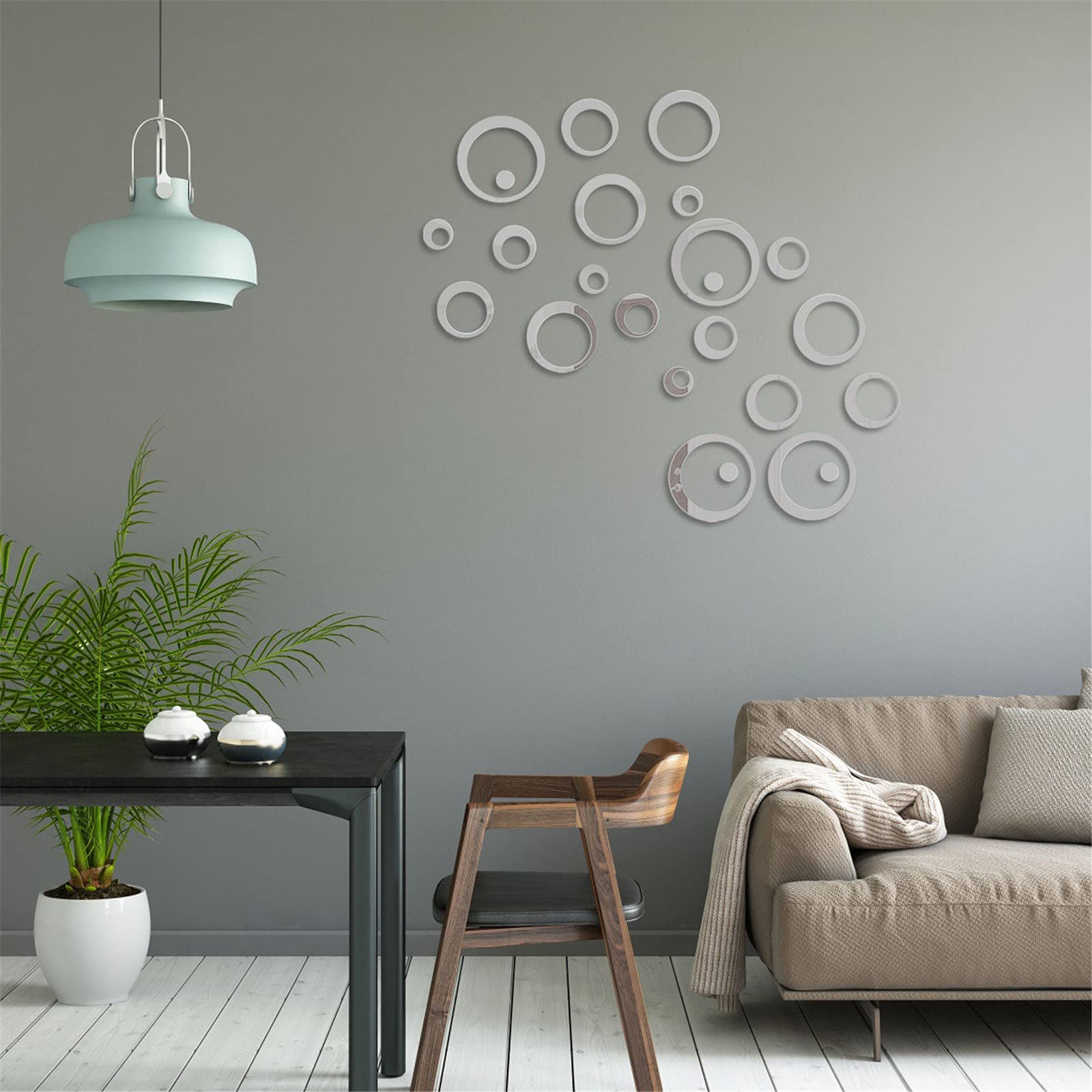 24Pcs Modern Mirror Wall Tiles - Removable Acrylic Mirror Stickers for Home Decor, Living Room & Bedroom Wall Art - Perfect for DIY Home Improvement and Stylish Interior Design