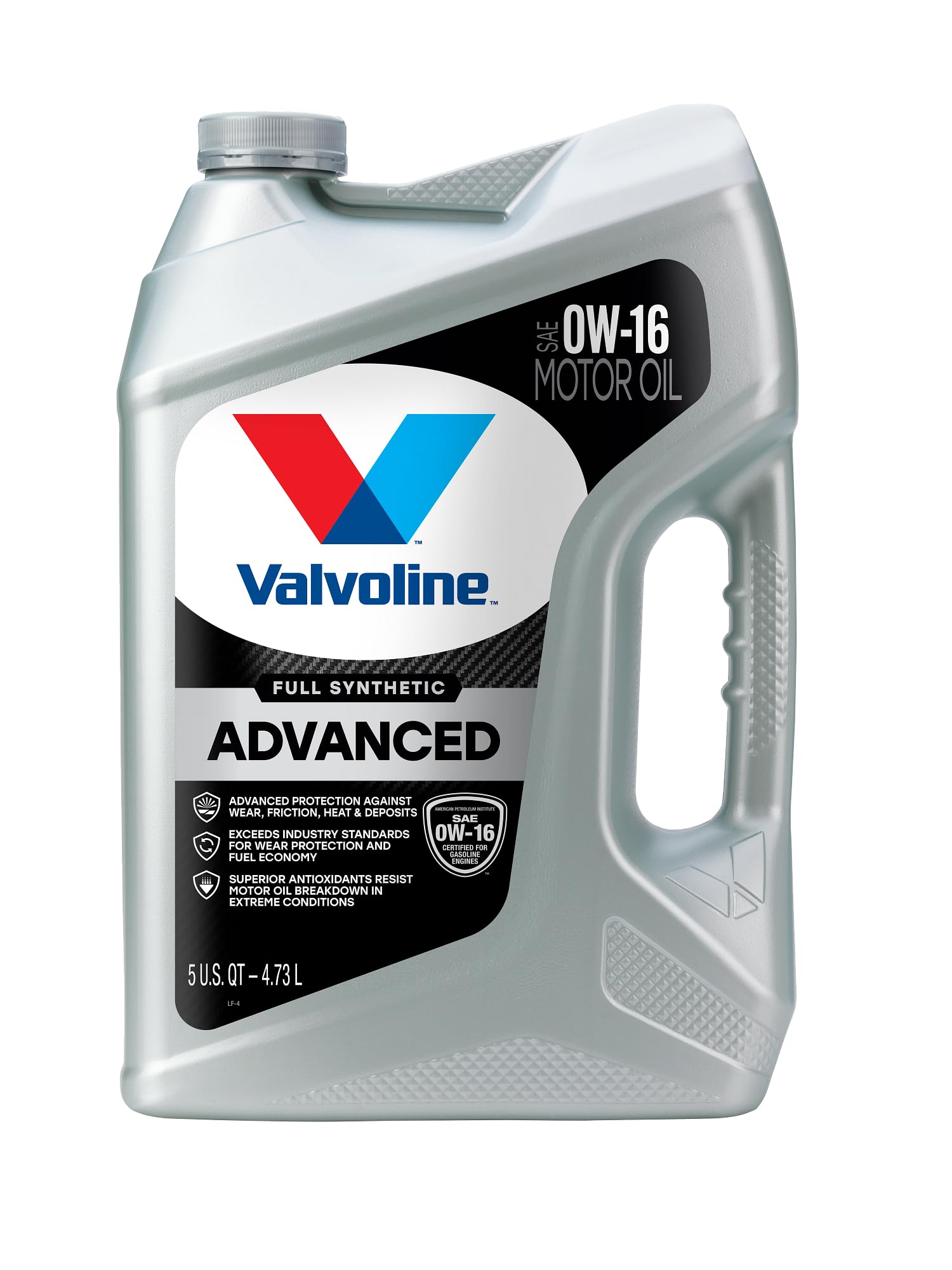 Valvoline Advanced Full Synthetic SAE 0W-16 Motor Oil 5 QT (Case of 3) - High Performance Engine Protection for Cars, Trucks & SUVs - Ideal for Extreme Temperatures & Long Drain Intervals