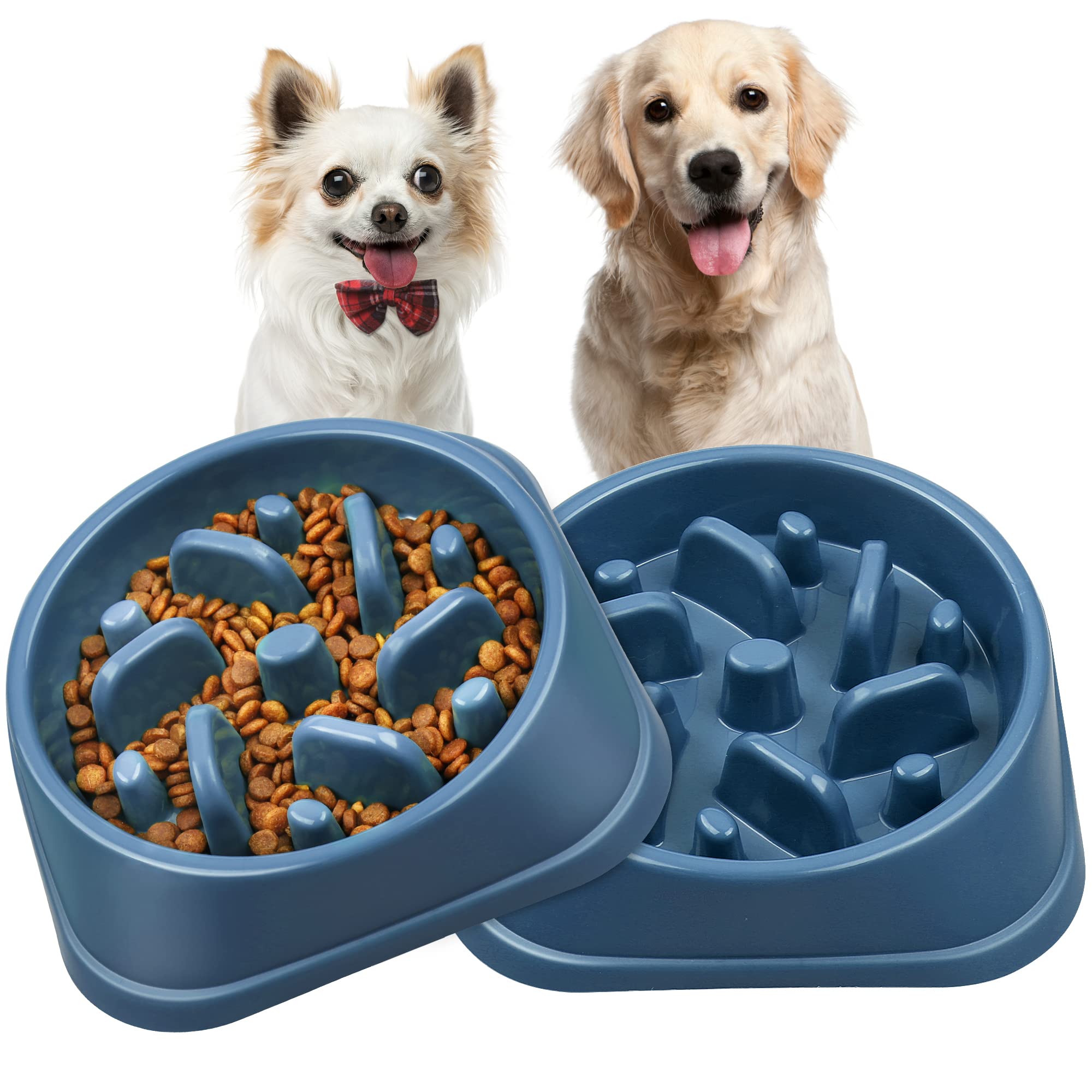 UPSKY Slow Feeder Dog Bowls - 2 Pack Anti-Slip Puzzle Bowls for Dogs, Interactive Bloat Stop & Anti-Choking Pet Food Bowl - Perfect for Fast Eaters, Mealtime Enrichment & Portion Control