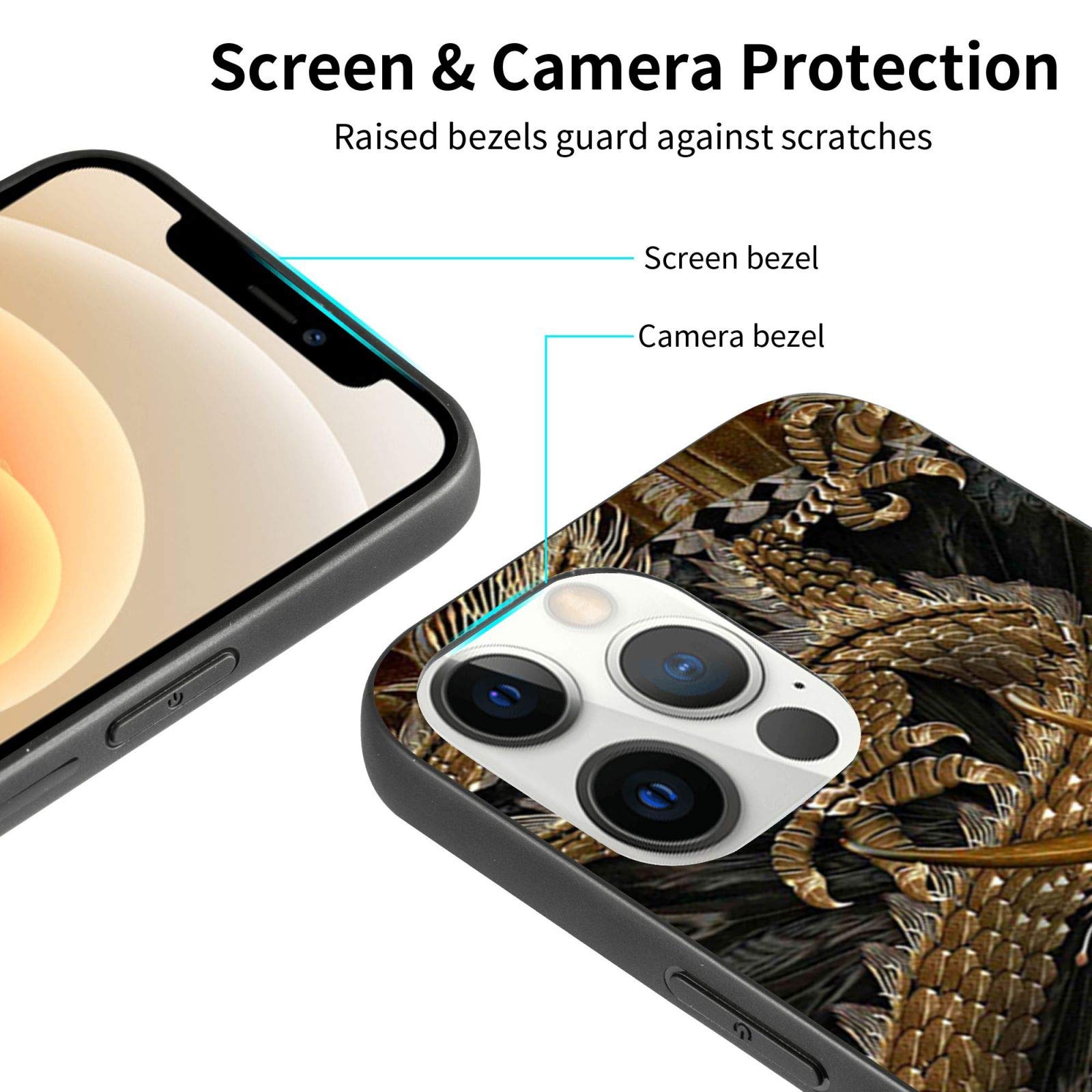 Premium Shockproof TPU Case for iPhone 12 Pro Max - Elegant Chinese Golden Dragon Design - Protective Phone Cover with Military-Grade Drop Protection | Perfect for Daily Use, Travel & Outdoor Activities