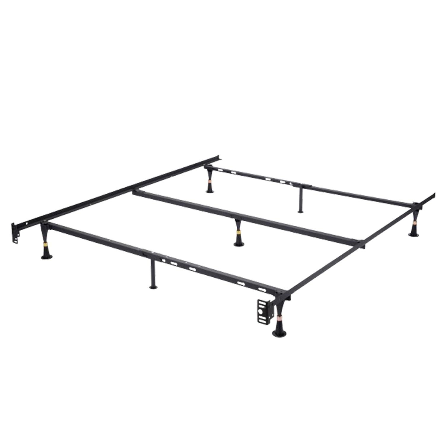 Heavy Duty 7-Leg Adjustable Metal Bed Frame for Queen, Full, Full XL, Twin & Twin XL - Sturdy Center Support with Glides - Perfect for Guest Rooms, Dorms & Home Use