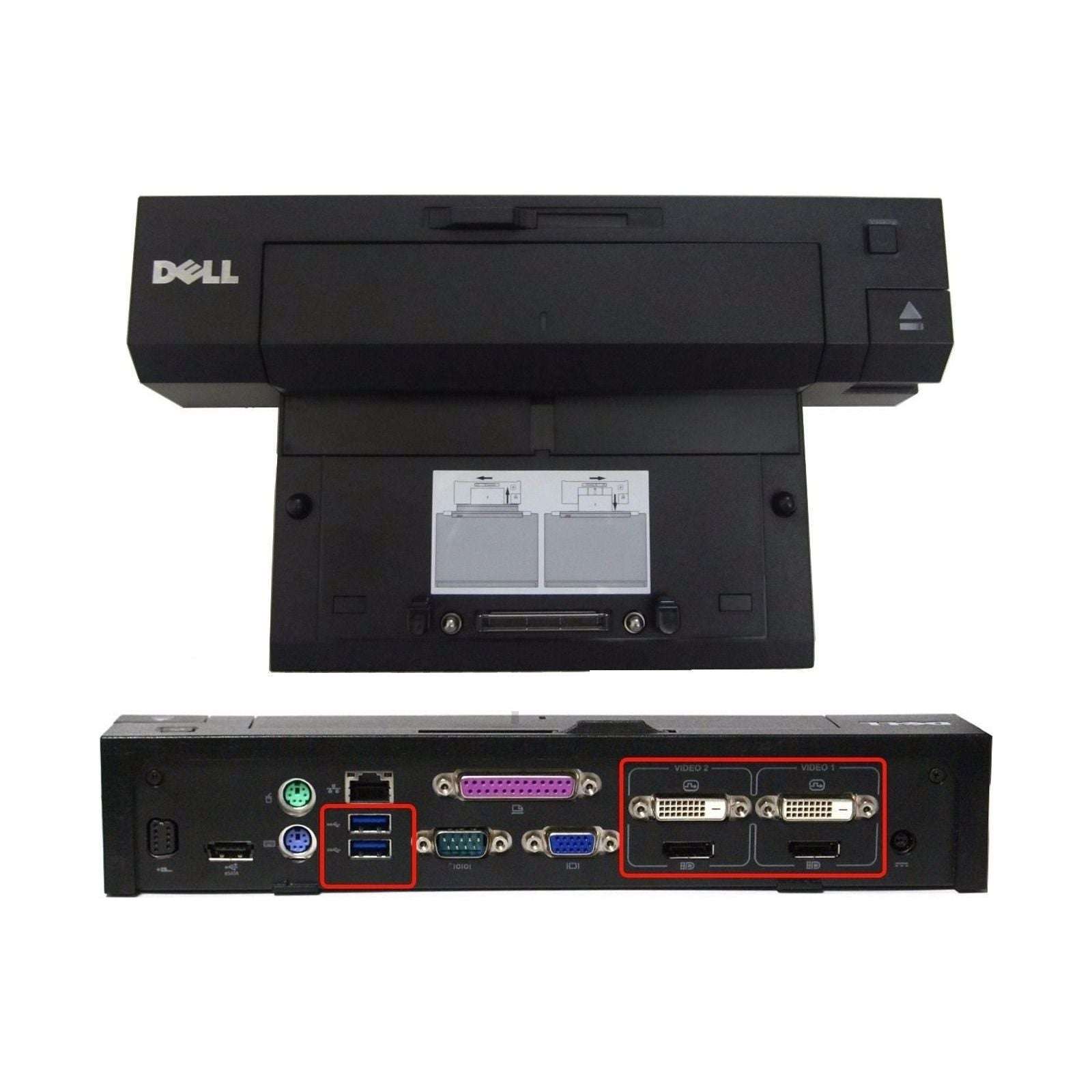 Dell PRO2X USB 3.0 Docking Station with E Port Plus - Compatible with R537F, CY640, F310C, YP126 & M8V41 Laptops - Ideal for Home Office & Remote Work Setup