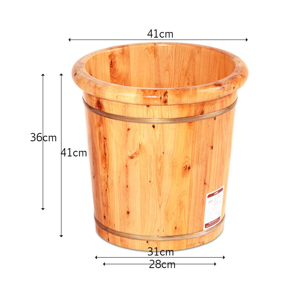 Premium Cedar Wood Foot Bath Bucket - Spa Pedicure Bowl with Massager for Relaxing Foot Care, Perfect for Kids & Adults - Natural Solid Cedar Foot Tub for Home Spa & Self-Care (Size A)