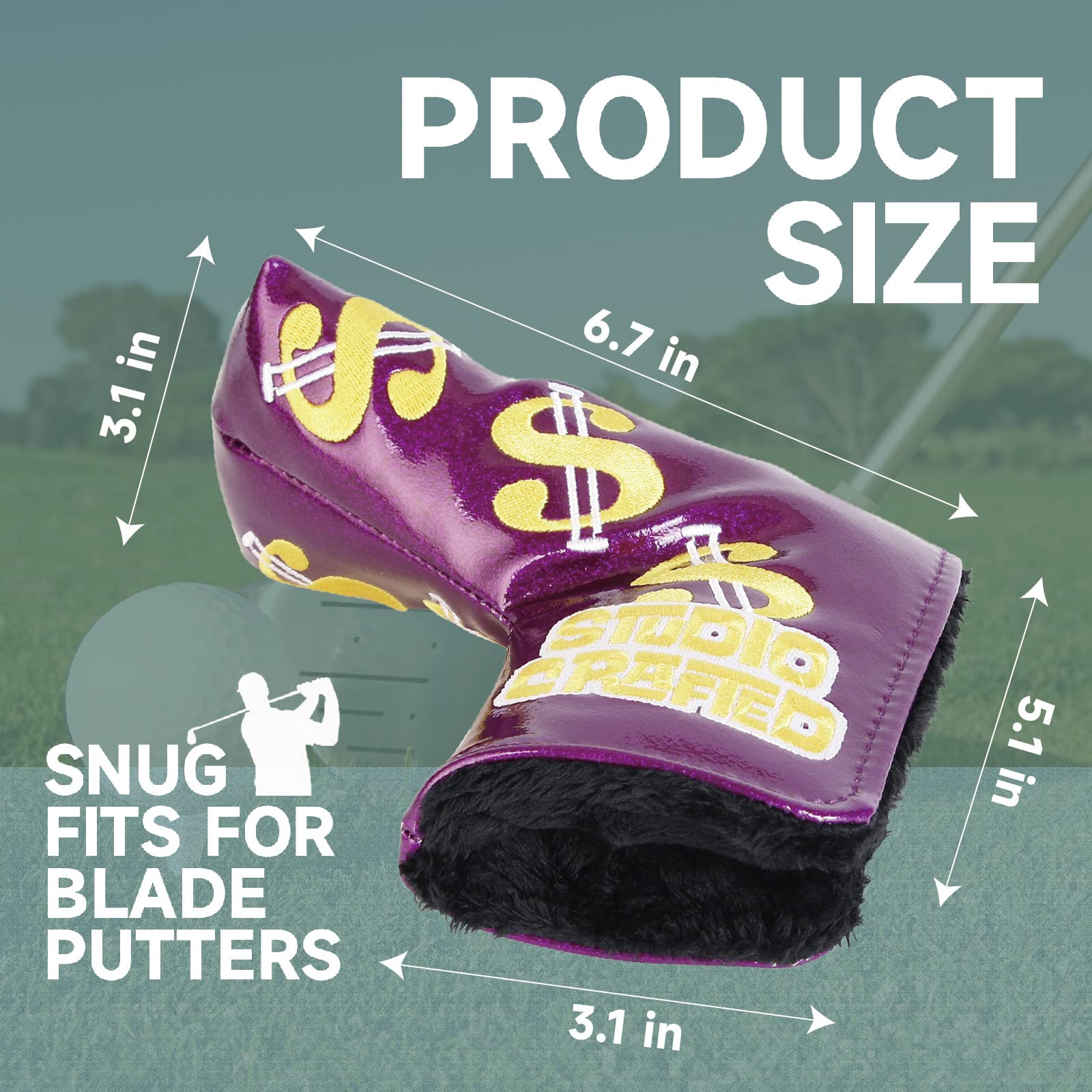 Premium Golf Blade Putter Cover with Magnetic Closure - Durable Club Head Protection for Men & Women | Perfect for Practice, Tournaments & Course Play