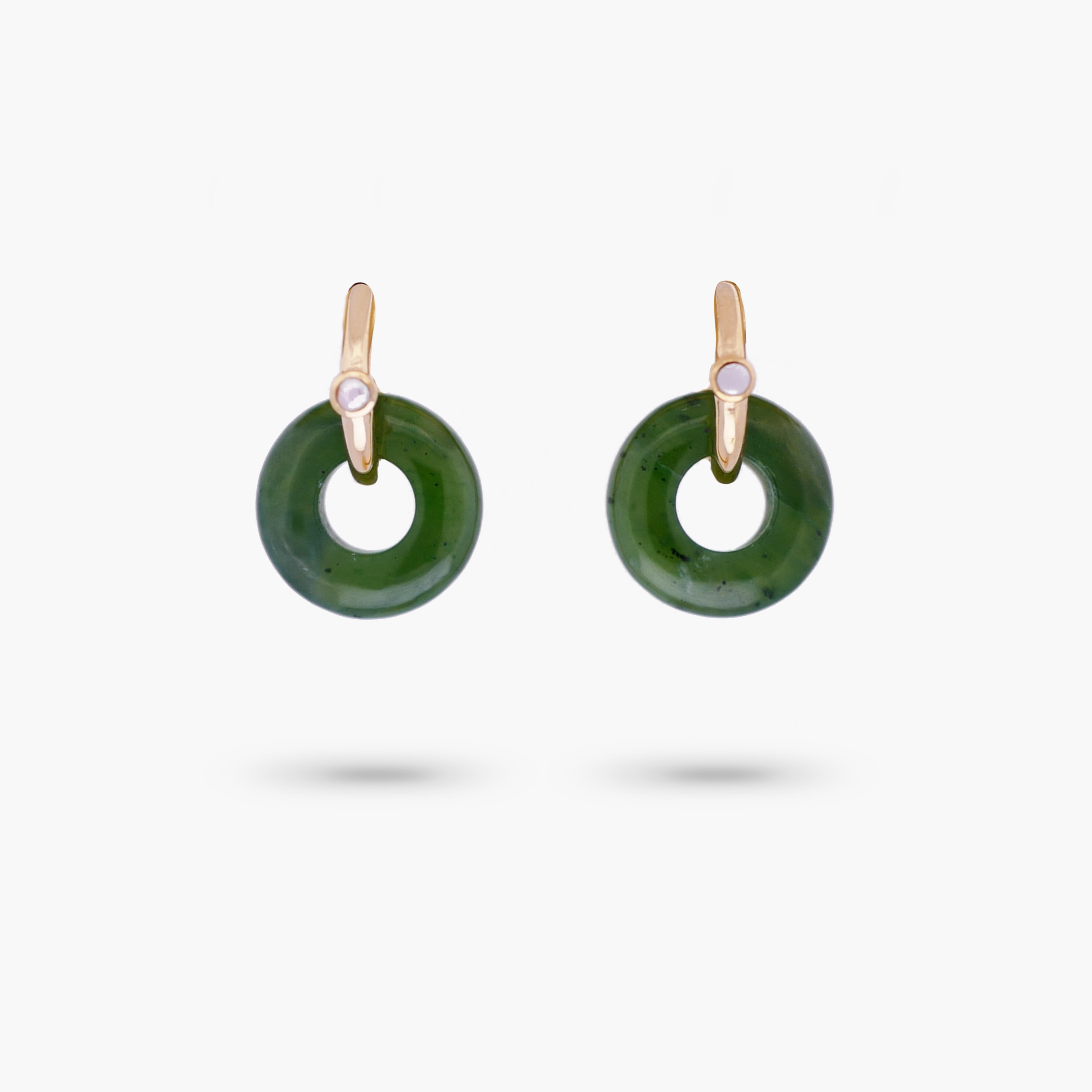 Amare Wear Oriental Inspired Freshwater Pearl and Rare Jade Multi-Way Earrings for Women – Elegant Dangle Drop Hoop Jewelry for Parties, Weddings & Special Occasions