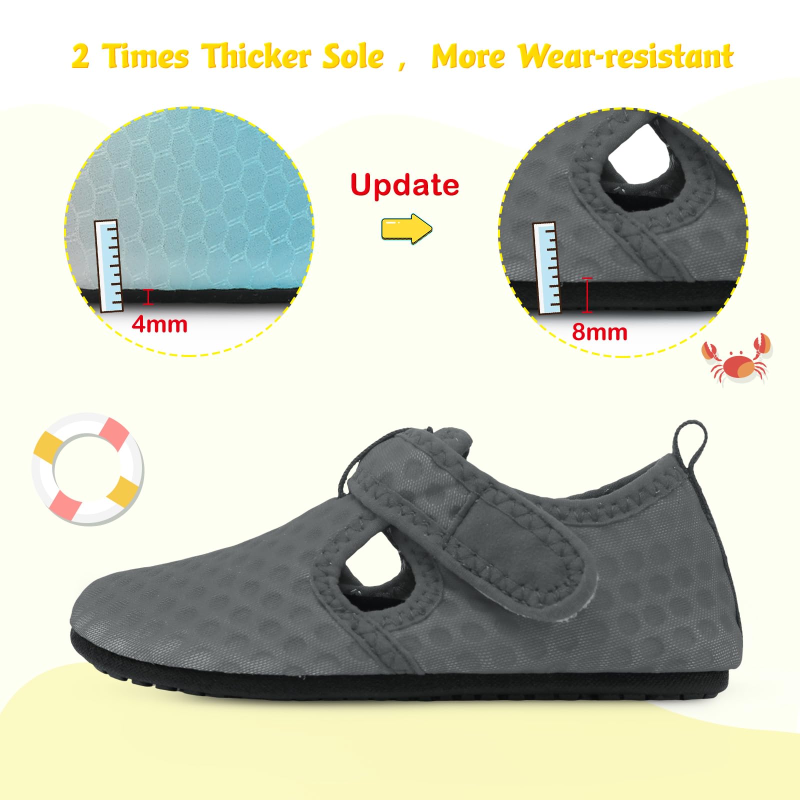 LeIsfIt Toddler Water Shoes for Girls & Boys - Non-Slip Swim Beach Shoes, Barefoot Aqua Socks for Kids - Perfect for Pool, Beach, Water Parks & Outdoor Activities