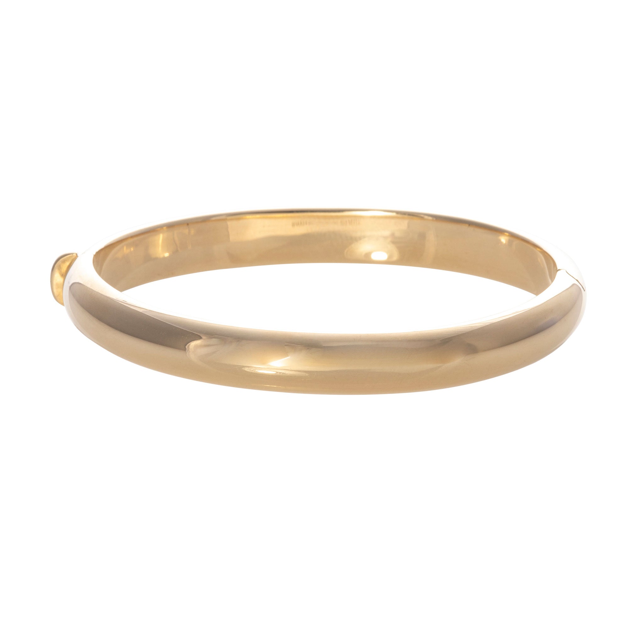14K Yellow Gold Italian Oval 8mm Bangle Bracelet for Women - Elegant Jewelry Gift for Anniversary, Birthday & Special Occasions