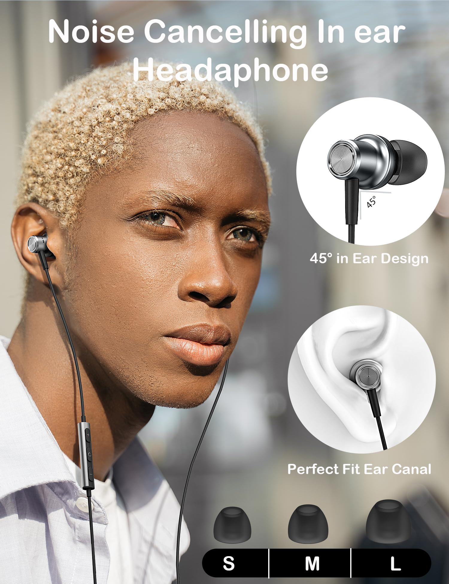 Noise Cancelling USB C Wired Headphones with Mic, Compatible with iPhone 15/16/Pro Max, Samsung S24/S23/S22/S21/S20+/Fold 3/4/5, Google Pixel 7/8/6/4 Pro - Perfect for Travel, Workouts & Gaming