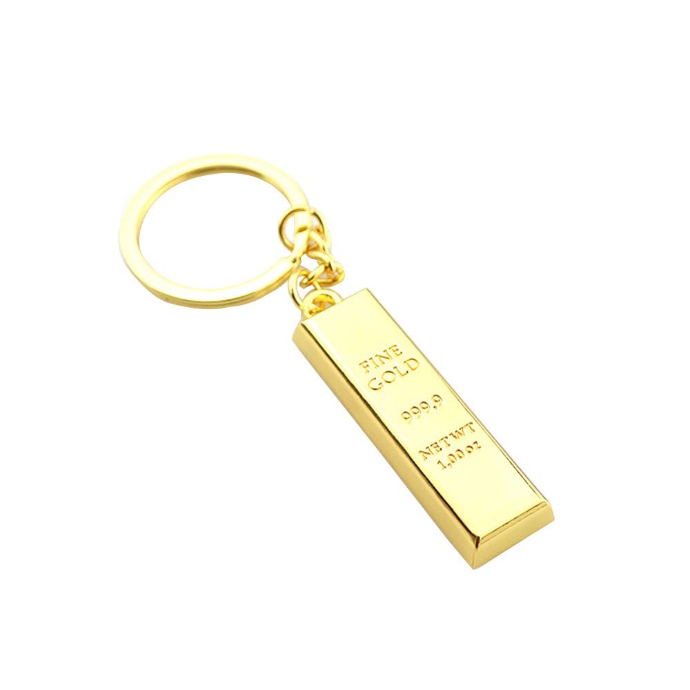 Gold Bullion Keychain - Small Alloy Jewelry Gift for Keys, Bank Keys & Accessories | Perfect for Gifts, Key Organization & Everyday Use