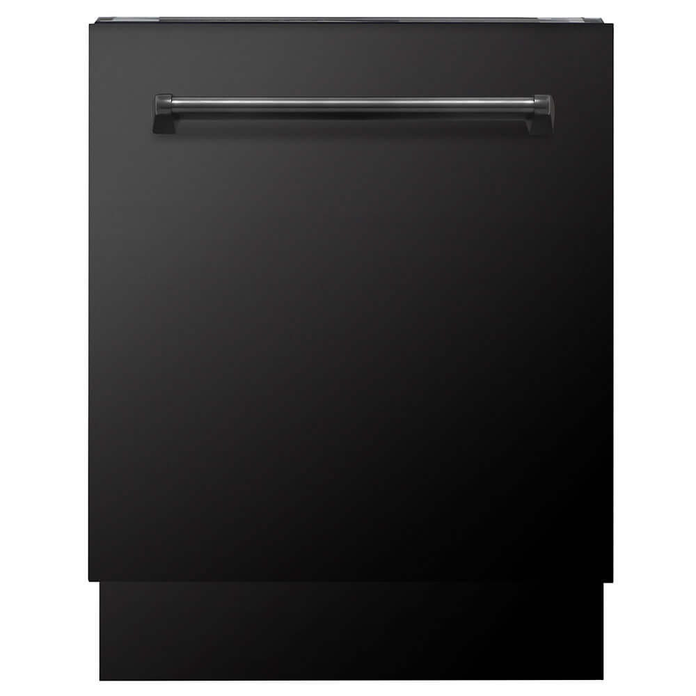 ZLINE 48-Inch Black Stainless Steel Kitchen Package - 5KPR Dual Fuel Range, RABRH48 Range Hood, MWDWV Microwave Drawer & 24