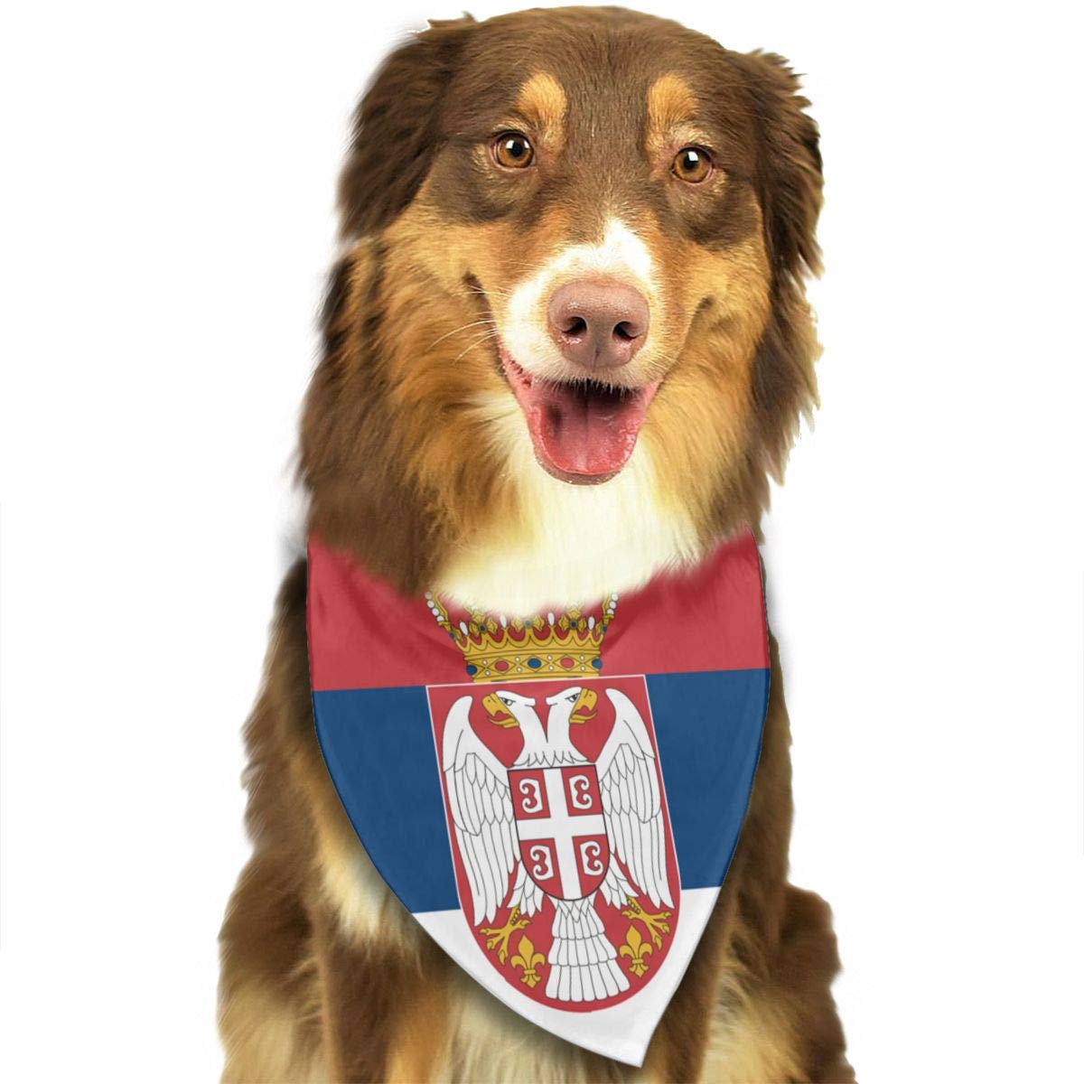 Serbian Flag Dog Bandana - Adjustable Triangle Neckerchief for Dogs & Cats - Pet Bibs, Scarves & Saliva Towel Accessories - Perfect for Holidays, Parties & Outdoor Adventures