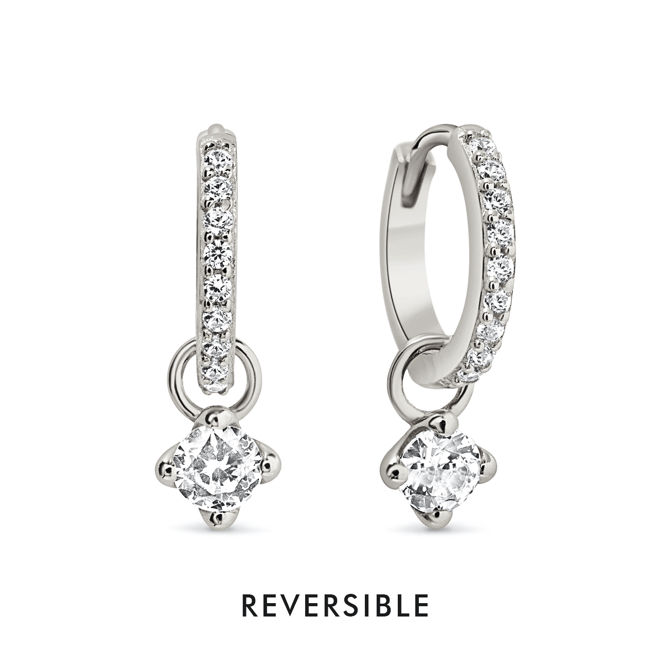 Dangling Gemstone Pavé Huggie Earrings for Women - Elegant Gold Hoop Earrings with Sparkling Stones | Perfect for Parties, Weddings & Everyday Wear