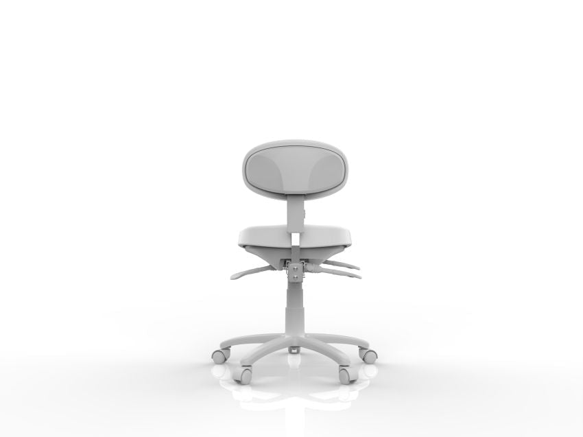 Silverfox ® Rolling Stool with Backrest - Adjustable Height Rolling Chair with Wheels for Salon, Tattoo, Massage & Office Use - Ergonomic Rolling Stool for Professionals (Model 8C01)