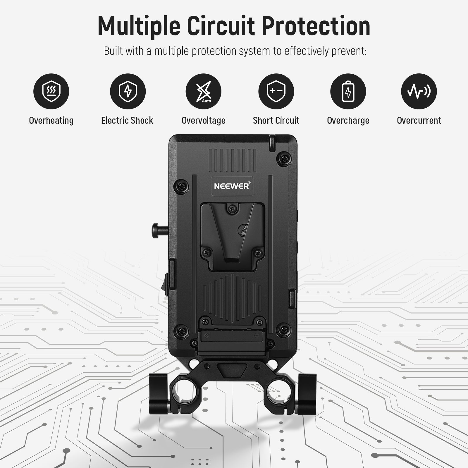 NEEWER PS002E V Mount Battery Adapter Plate for Sony NP-F Series - Power Your Camera, LED Lights & Video Gear On The Go - Perfect for Filmmaking, Photography & Live Streaming