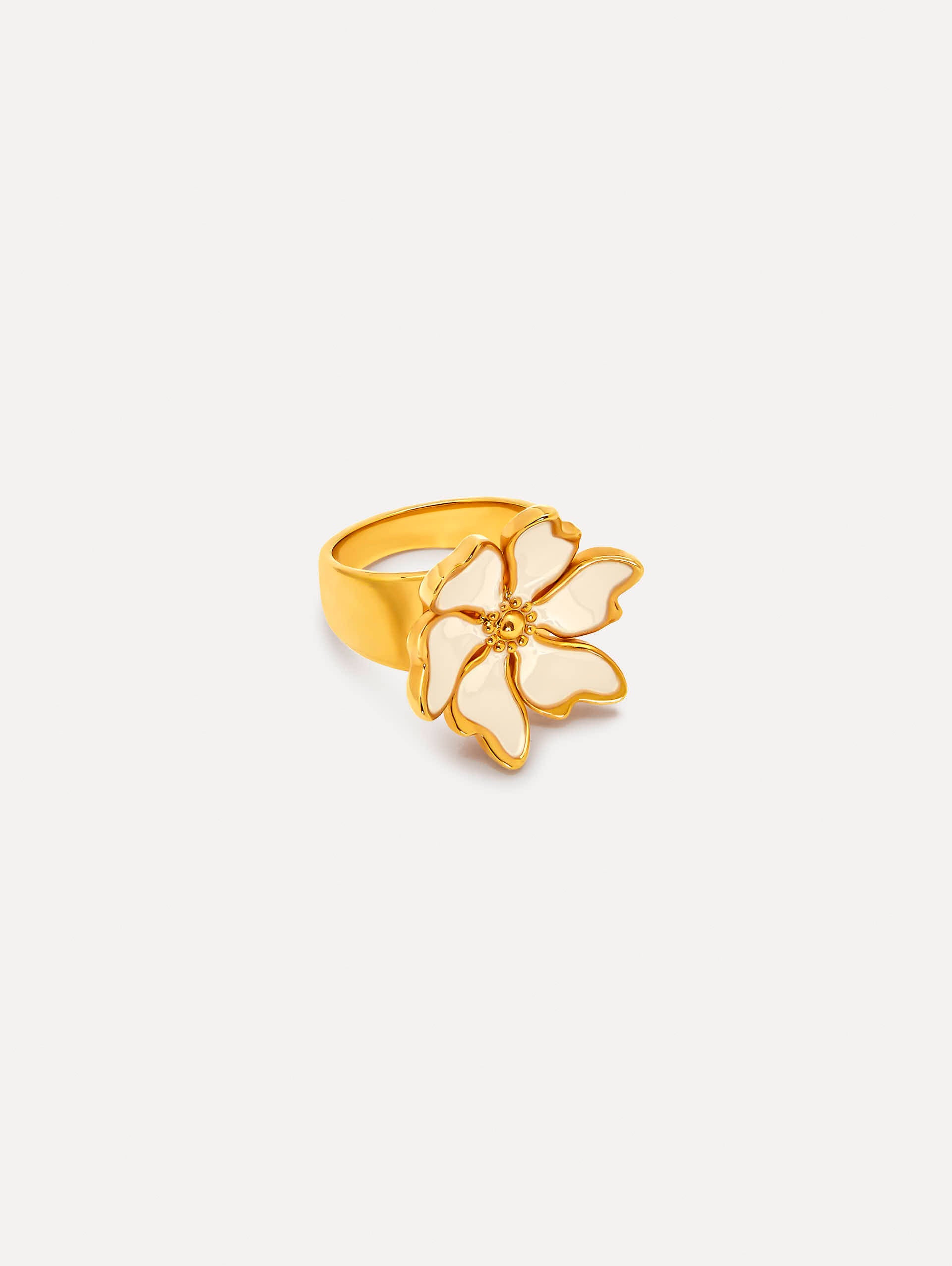 Enamel Cherry Blossom Ring - Japanese Style Floral Jewelry for Women, Dainty Pink Blossom Band, Unique Handmade Gift for Her - Perfect for Spring Fashion, Date Nights & Special Occasions