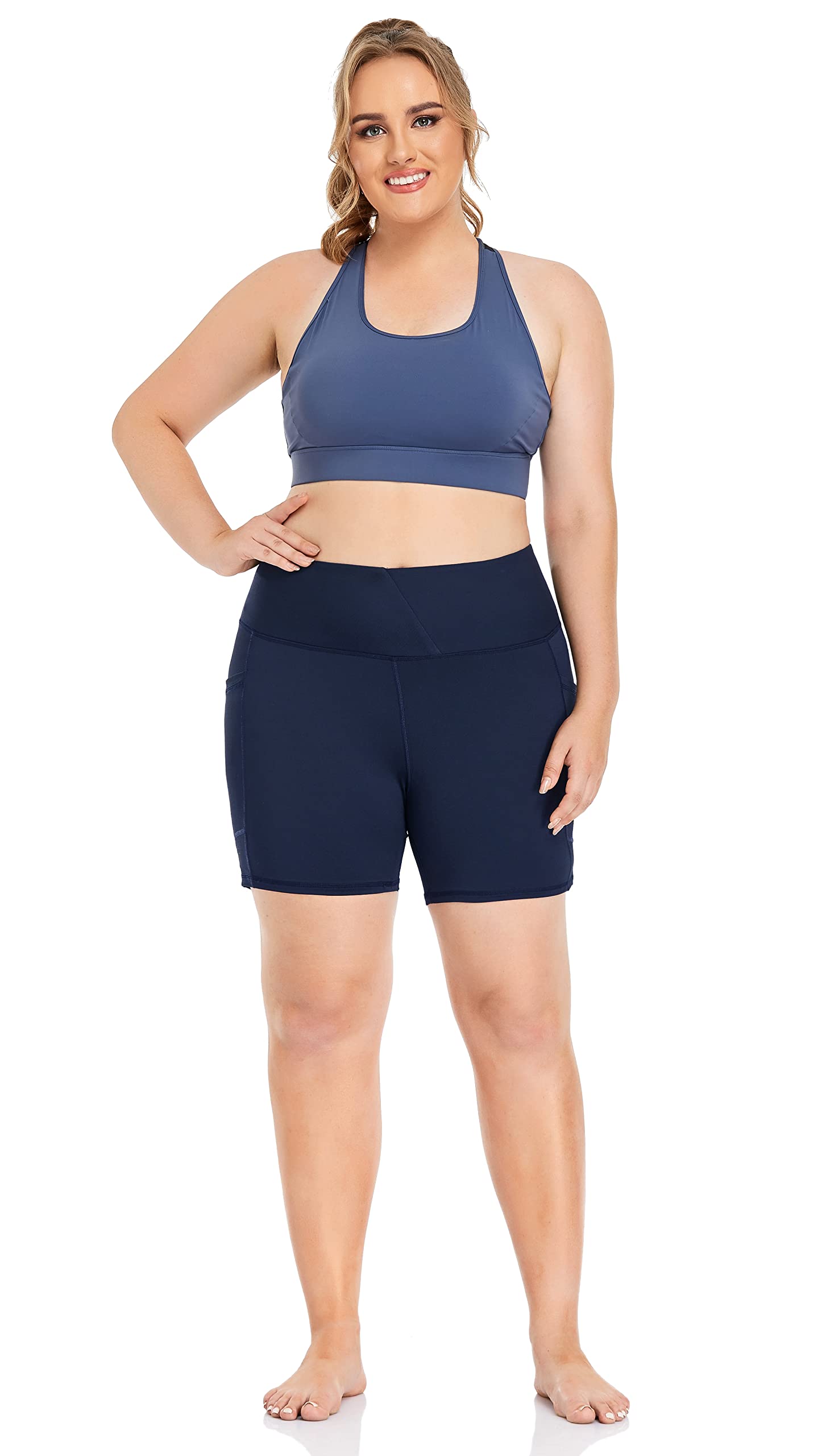 ZERDOCEAN Women's Plus Size High Waist Biker Shorts - 8
