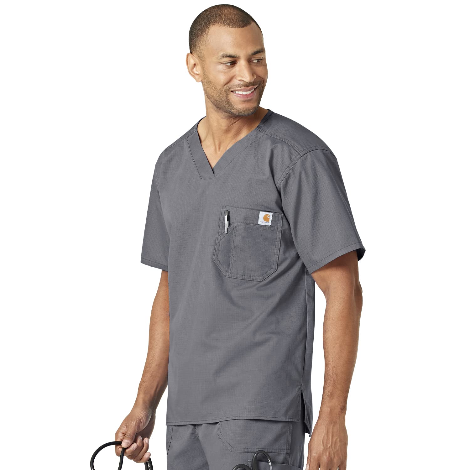 Carhartt Men's Ripstop Utility Scrub Top - Durable Workwear for Medical Professionals & Healthcare Workers - Perfect for Hospitals, Clinics & Nursing Shifts