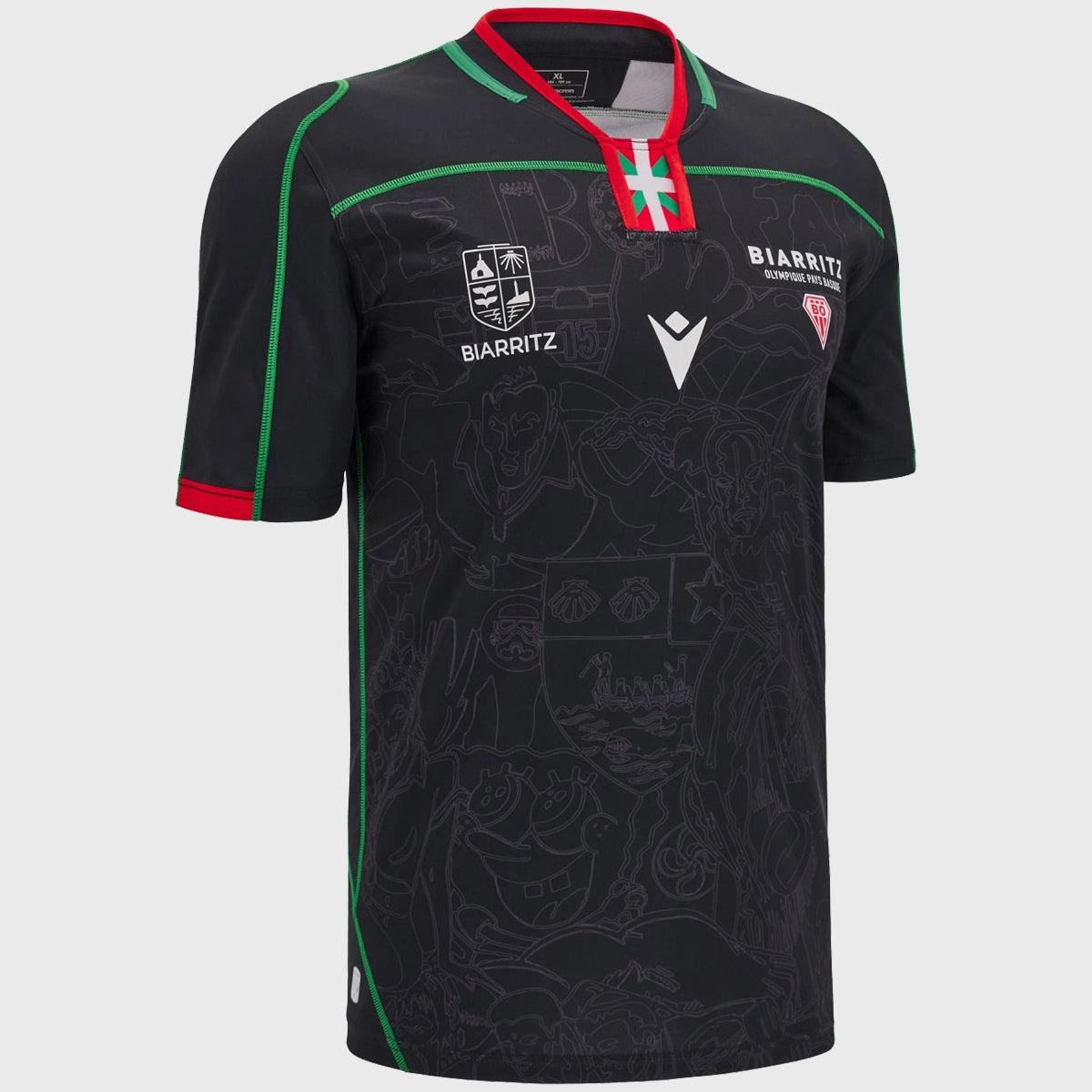 2024/25 Macron Biarritz Away Replica Rugby Shirt - Authentic Jersey for Rugby Fans & Sports Enthusiasts | Perfect for Match Days, Training & Casual Wear
