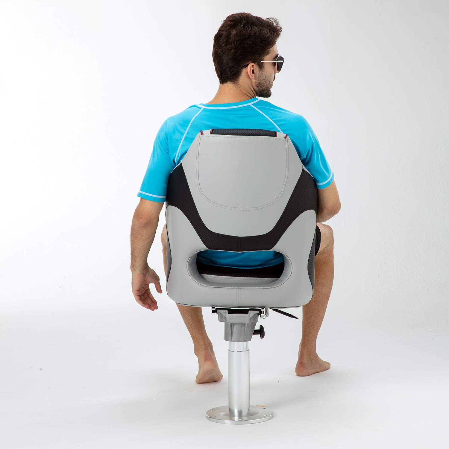 Premium Two-Tone Flip-Up Boat Seat for Sports & Fishing - Leader Accessories