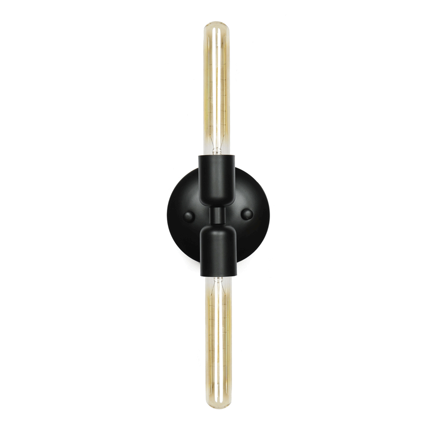 Black Two Way Sconce Light - Modern Wall Mounted Lighting Fixture for Bedroom, Hallway & Living Room | Dimmable LED Wall Sconce with Adjustable Arms