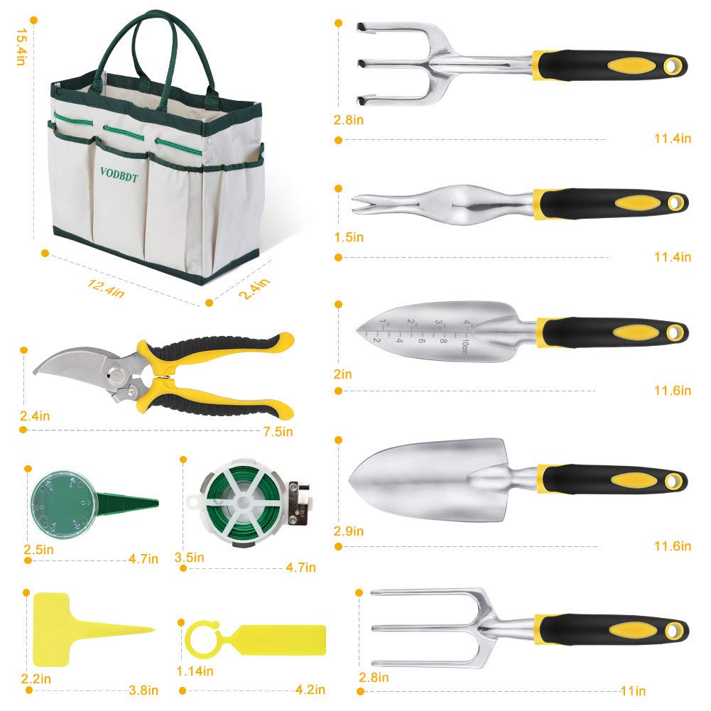 32-Piece Garden Tools Set with Durable Storage Tote Bag - Non-Slip Handle Gardening Hand Tools & Pruning Shears - Perfect Gardening Supplies Gift for Men & Women - Ideal for Home Gardening, Landscaping, and Outdoor Planting