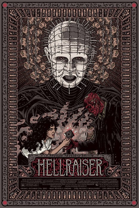 Hellraiser Florian Bertmer Horror Movie Poster - Vintage Art Print for Home, Office & Halloween Decor