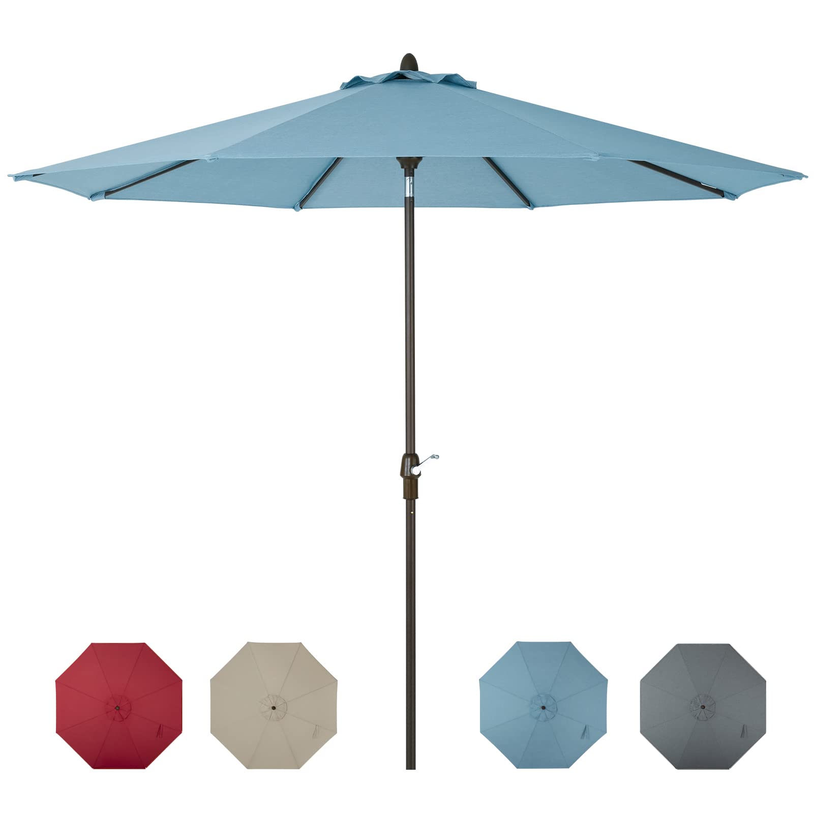 10' Outdoor Market Patio Table Umbrella with Auto Tilt & 360° Swivel - Heavy-Duty Pole & Fade-Resistant Sunbrella Canopy - Easy Setup for Poolside, Backyard, Restaurant, and Beach Use