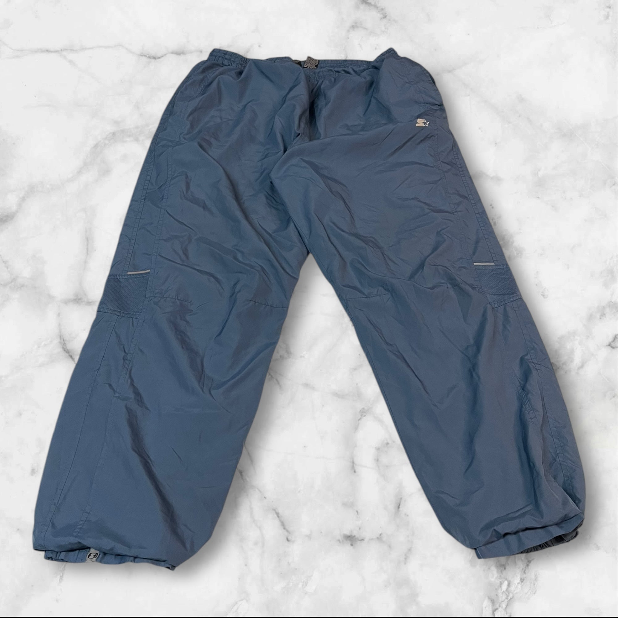 Vintage Track Pants for Men - Baggy Nylon Joggers with Waterproof Shell (XL 140) - Perfect for Casual Wear, Street Style & Outdoor Activities